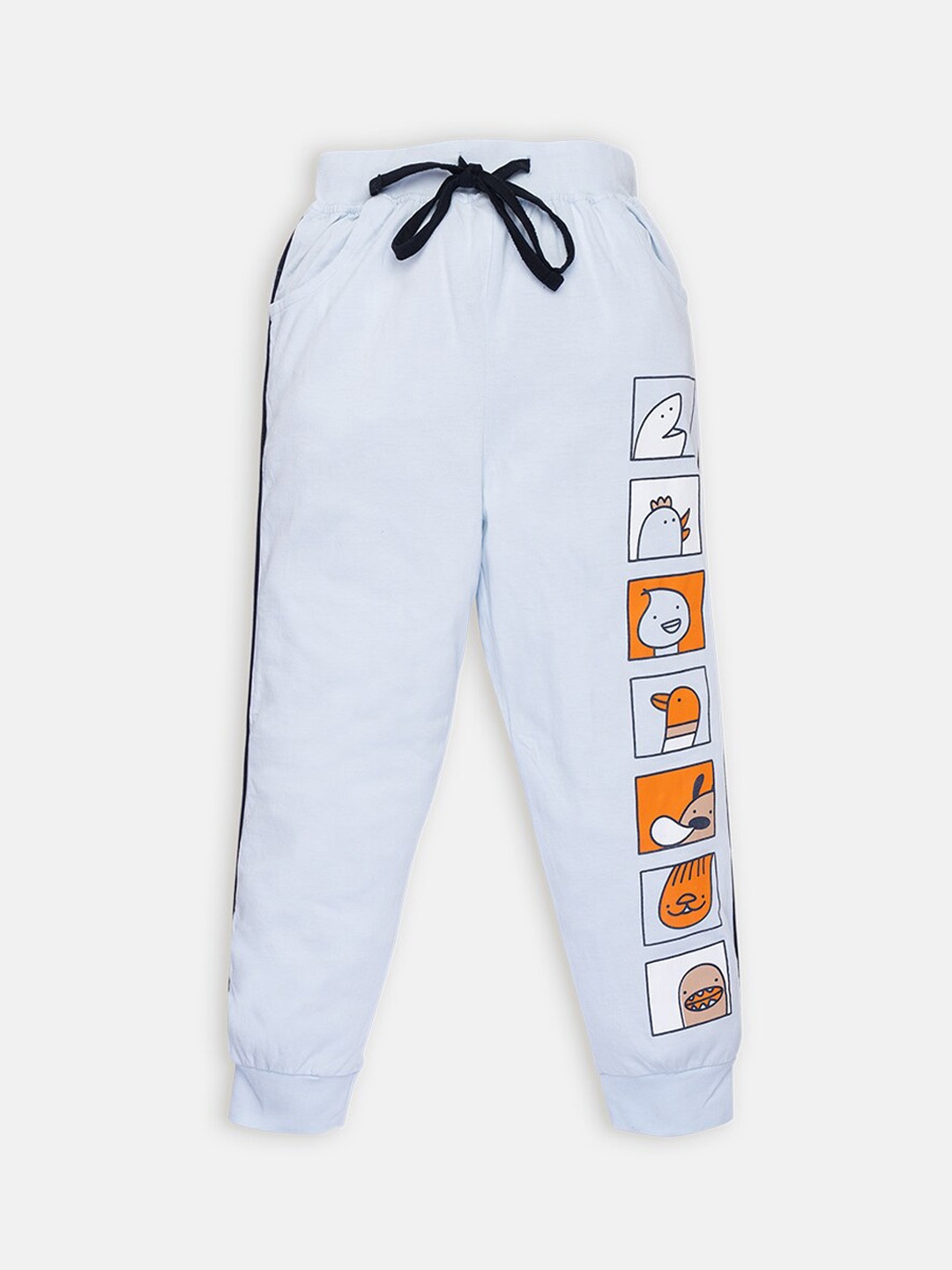 

AMUL Kandyfloss Boys Blue Printed Pure Cotton Joggers