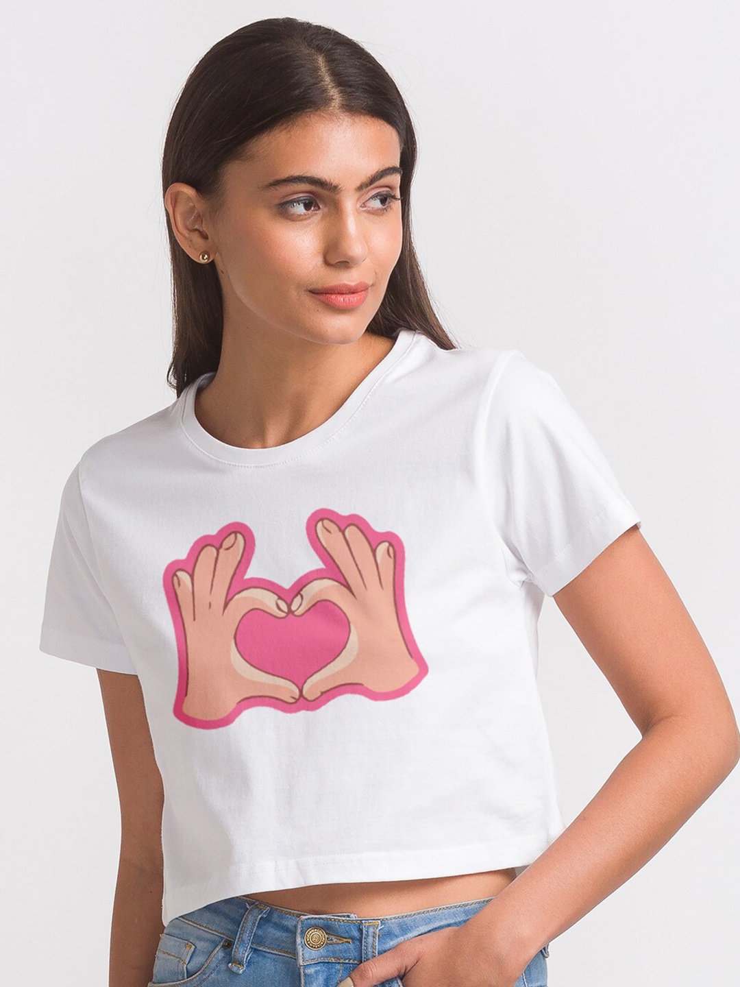 

FashionRack Women White Printed Cotton Bio Finish T-shirt