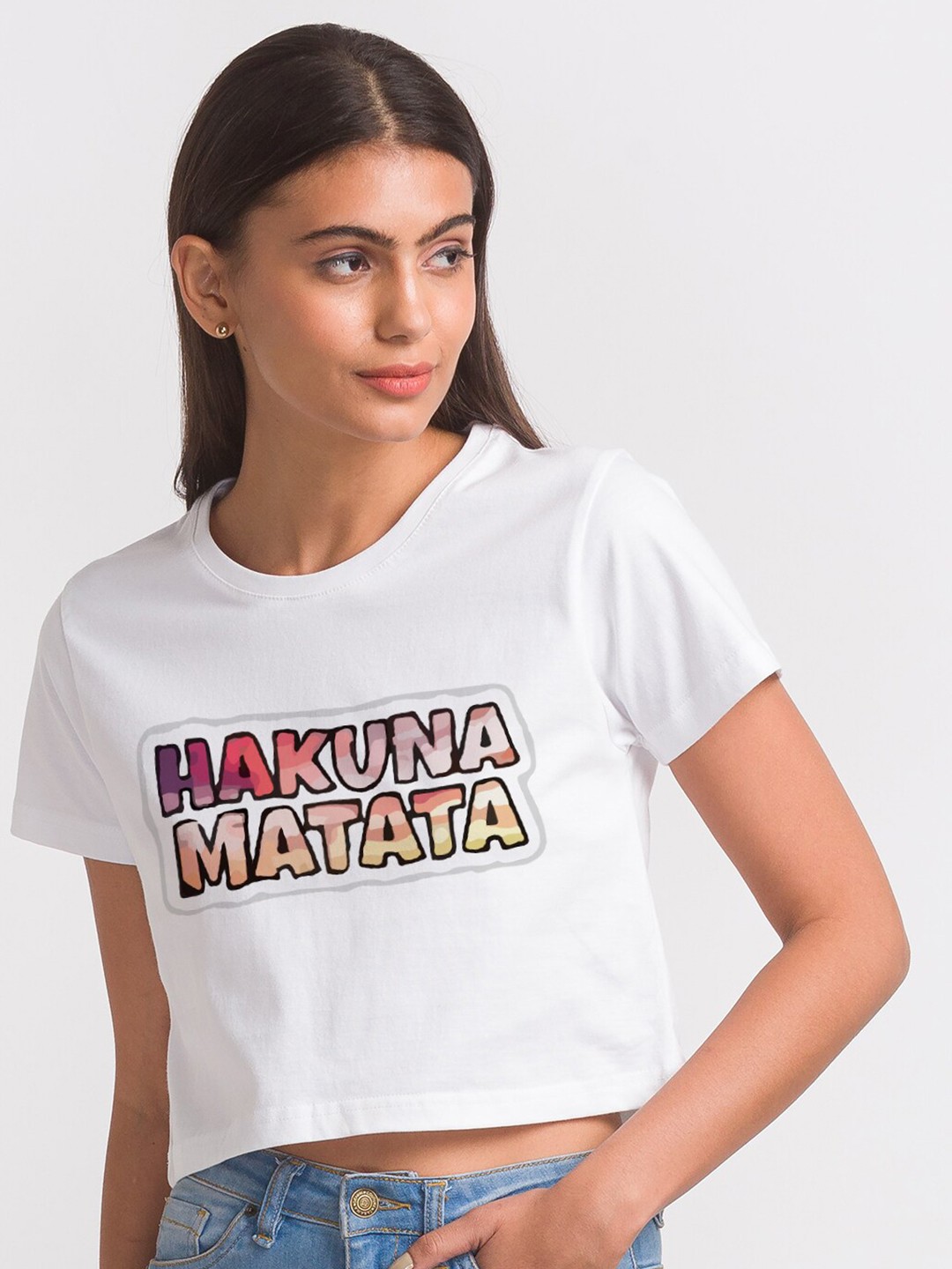 

FashionRack Women White Typography Printed Cotton Antimicrobial T-shirt