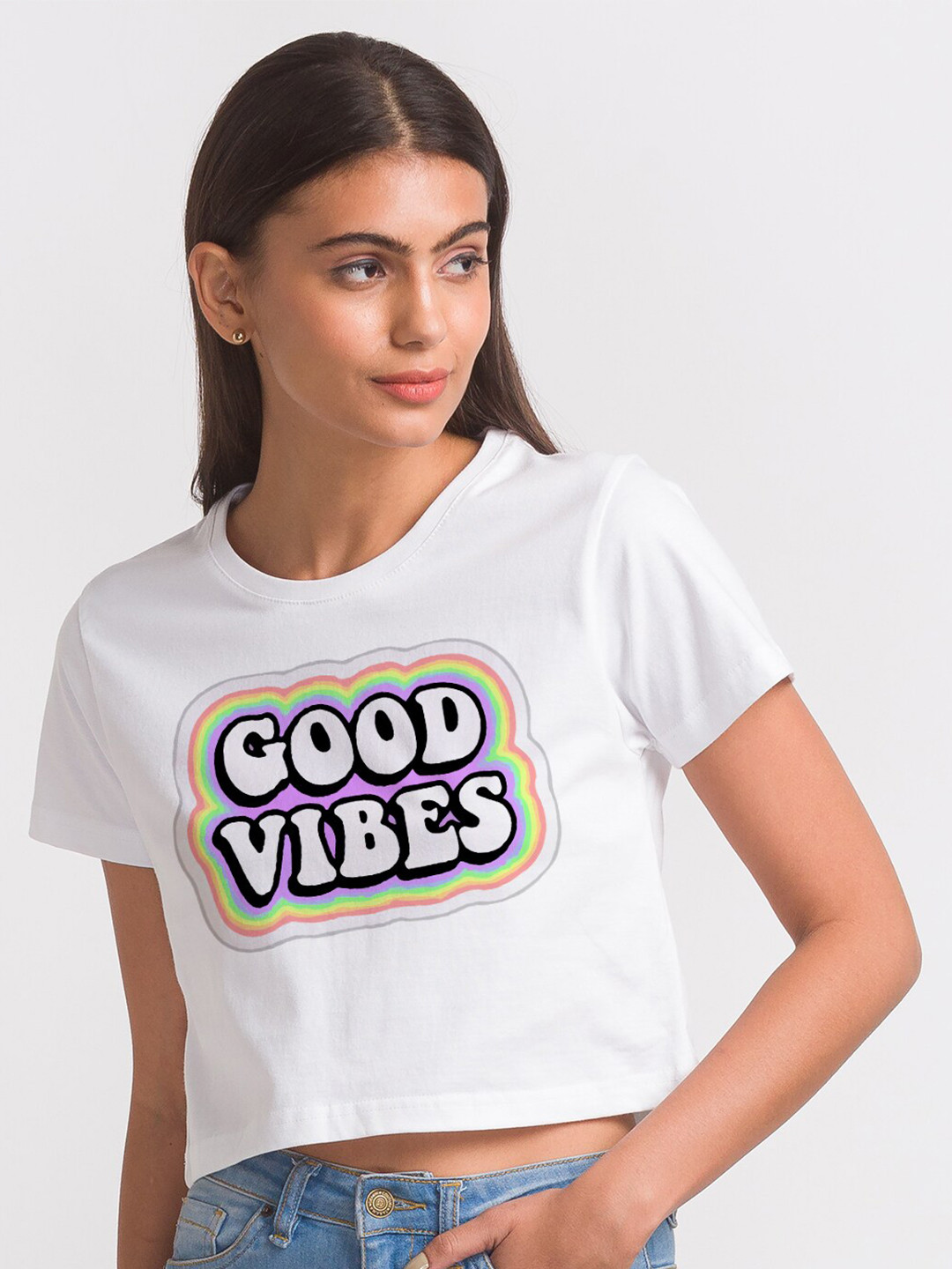 

FashionRack Women White Typography Cotton Printed Bio Finish T-shirt