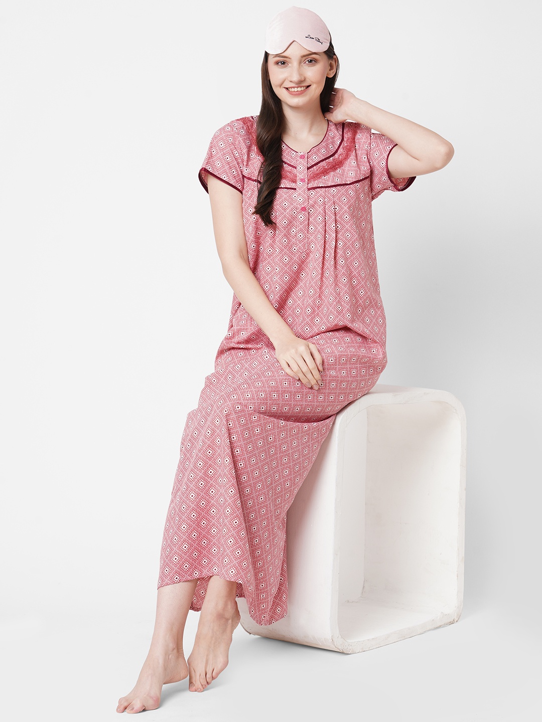 

SDL by Sweet Dreams Red Printed Maxi Nightdress