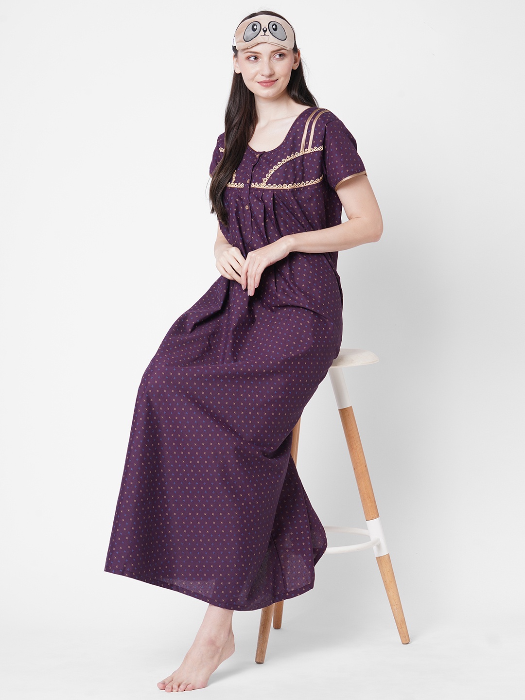 

SDL by Sweet Dreams Printed Maxi Nightdress, Purple