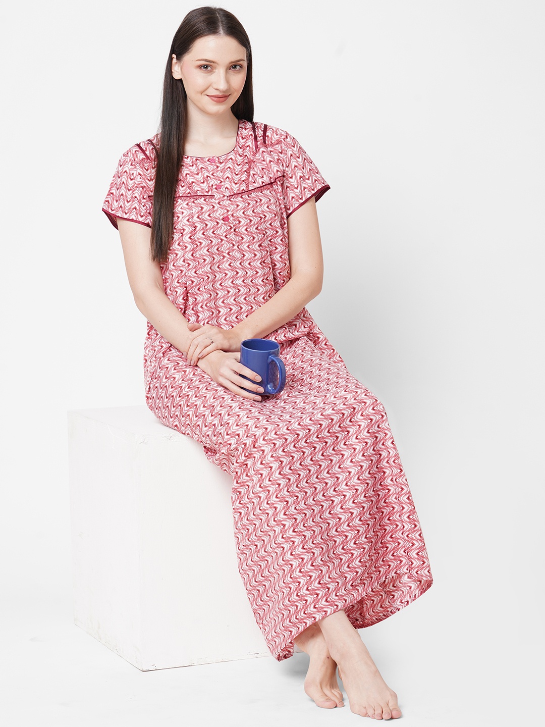 

SDL by Sweet Dreams Pink Printed Maxi Nightdress