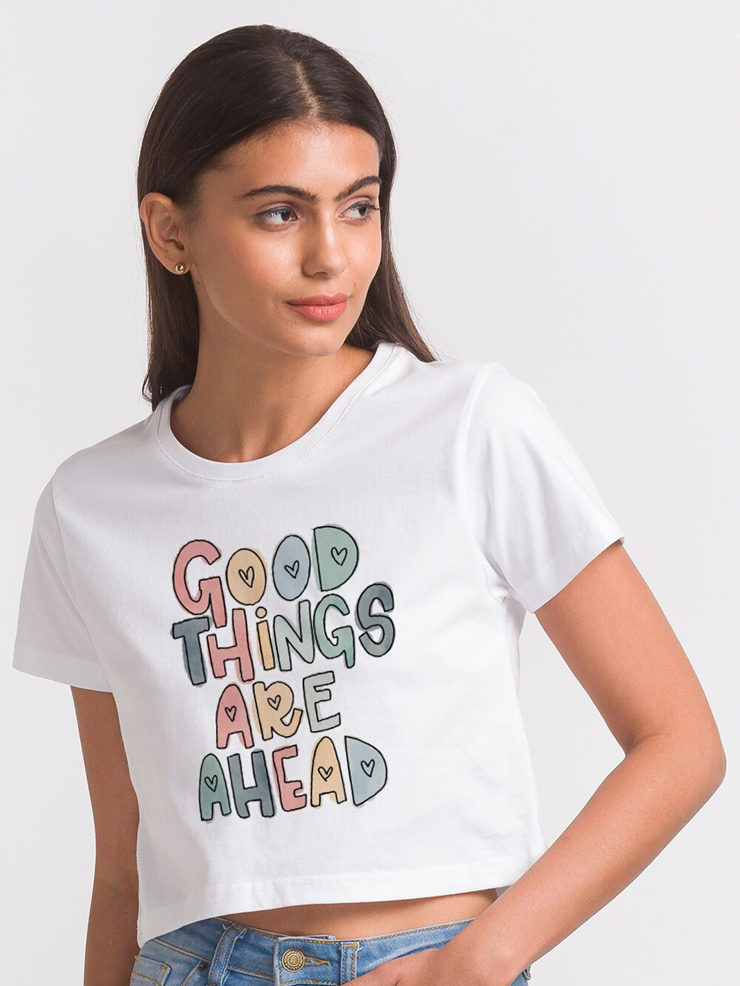 

FashionRack Women White Typography Printed Antimicrobial Cotton T-shirt