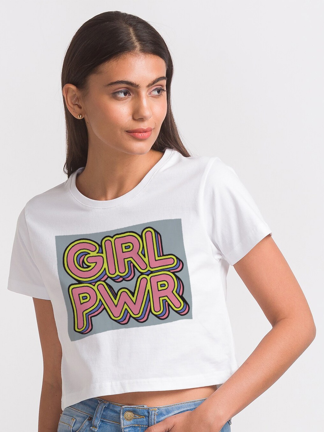 

FashionRack Women White Typography Printed Bio Finish Cotton T-shirt