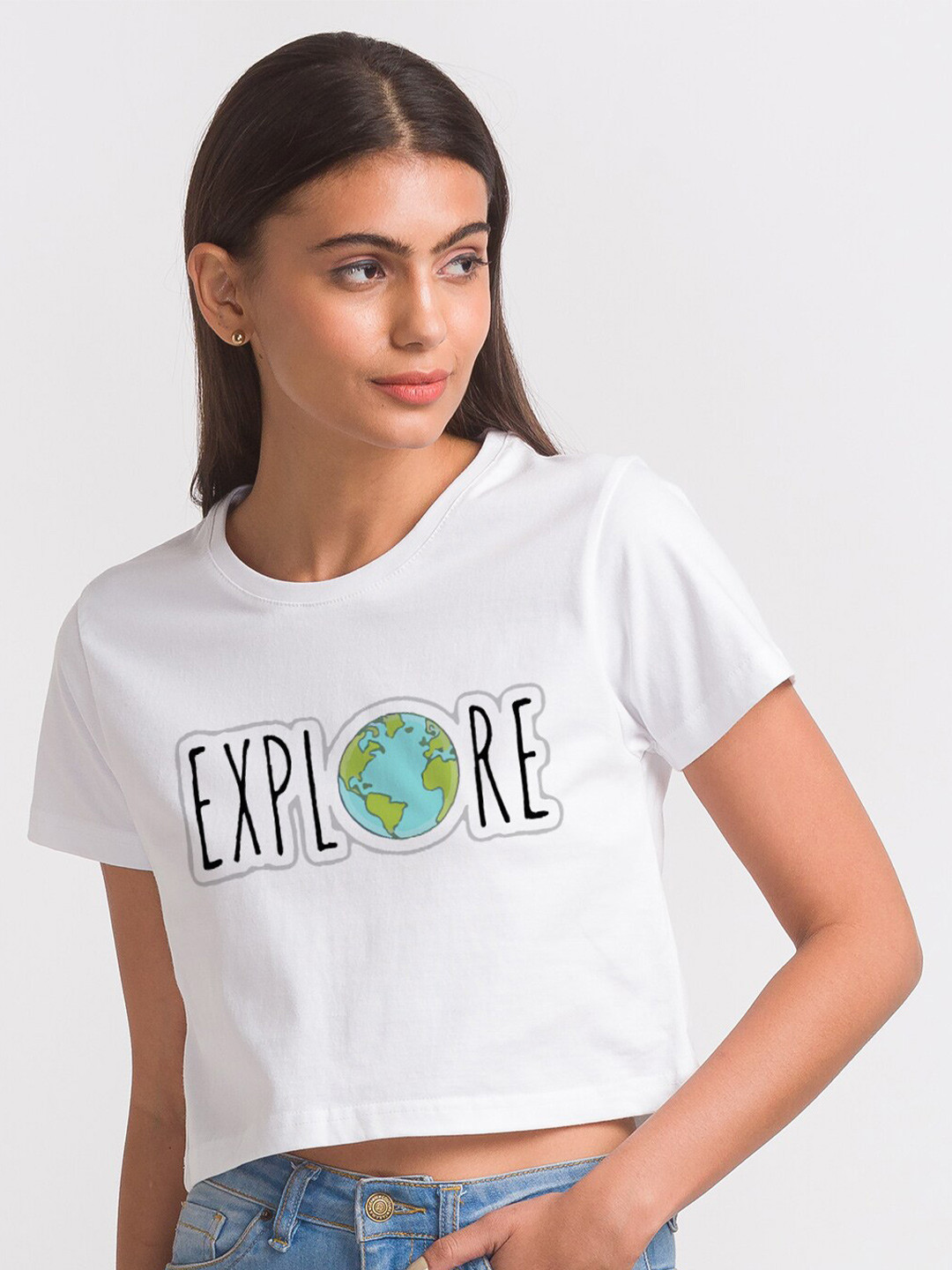 

FashionRack Women White Typography Cotton Antimicrobial T-shirt