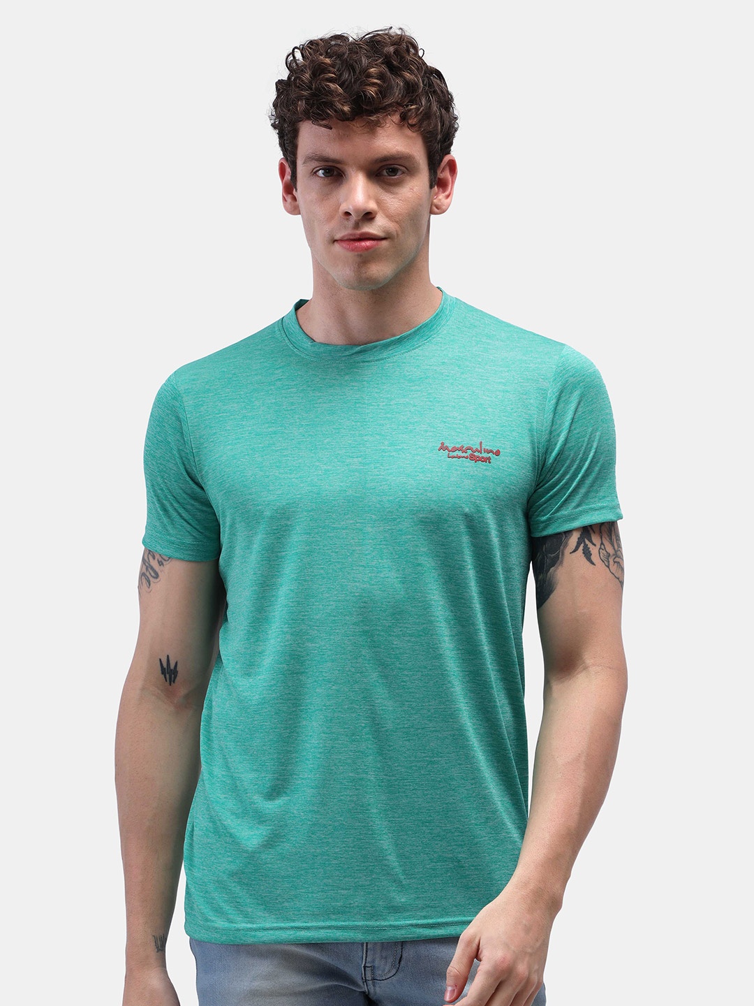 

Masculino Latino Plus Men Teal Rapid-Dry T-shirt