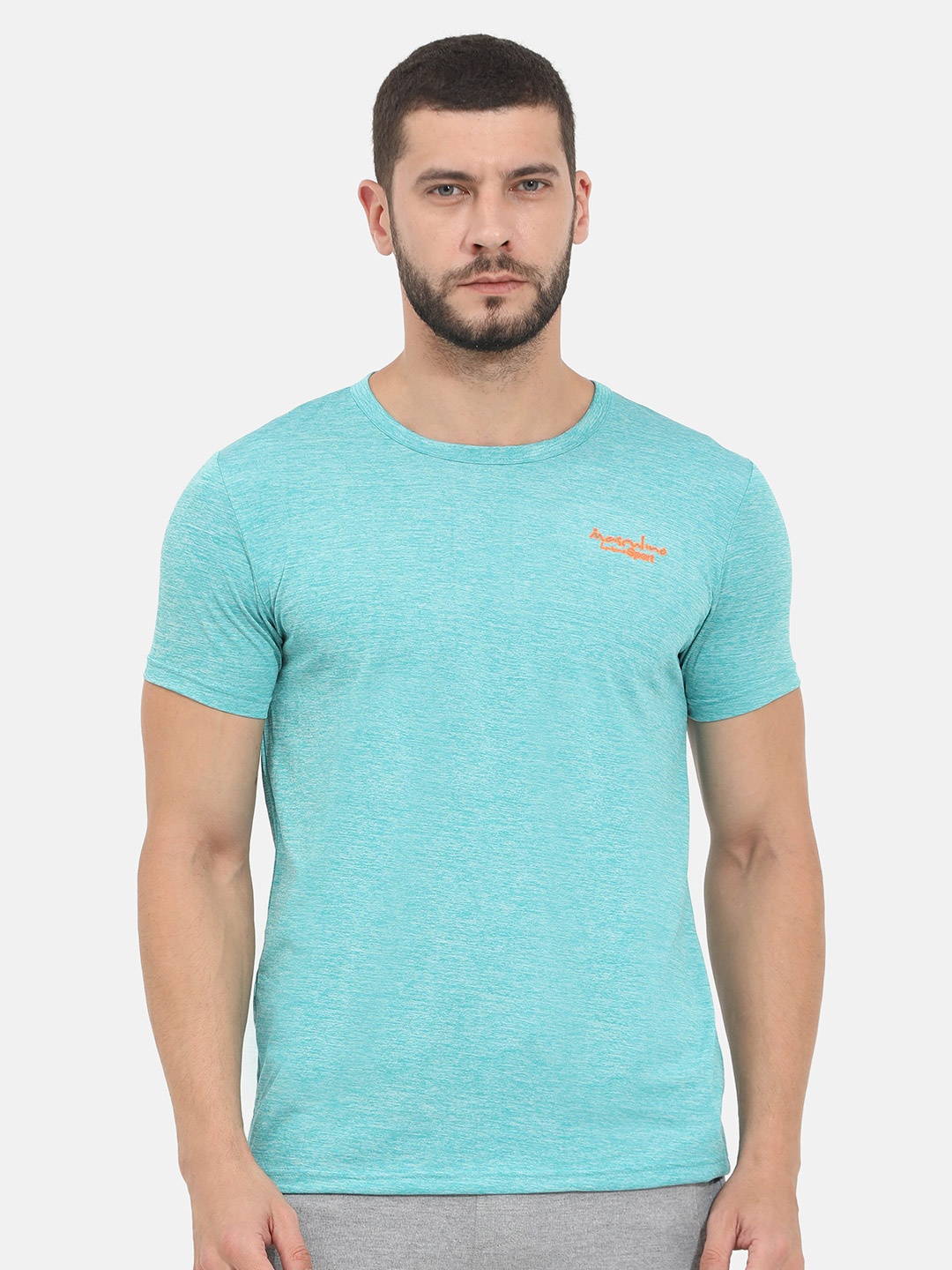 

Masculino Latino Plus Men Sea Green Rapid-Dry T-shirt