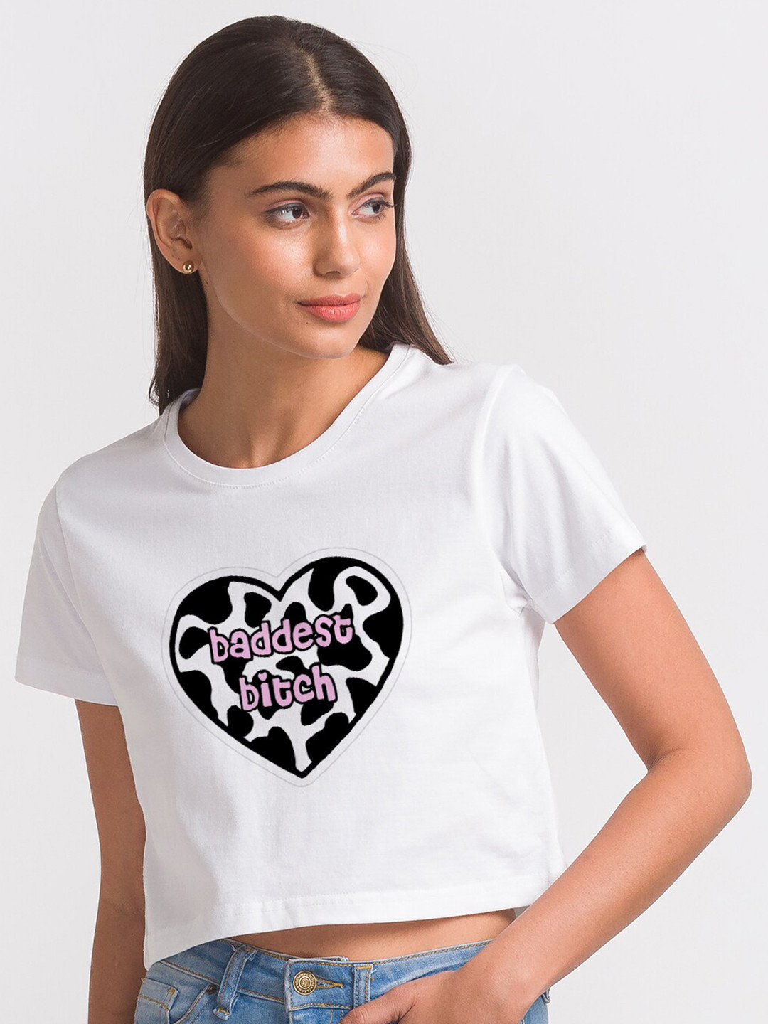 

FashionRack Women White Typography Printed Bio Finish Cotton T-shirt