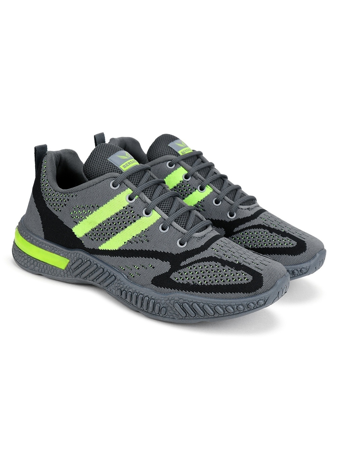 

BERSACHE Men Grey Textured Sneakers