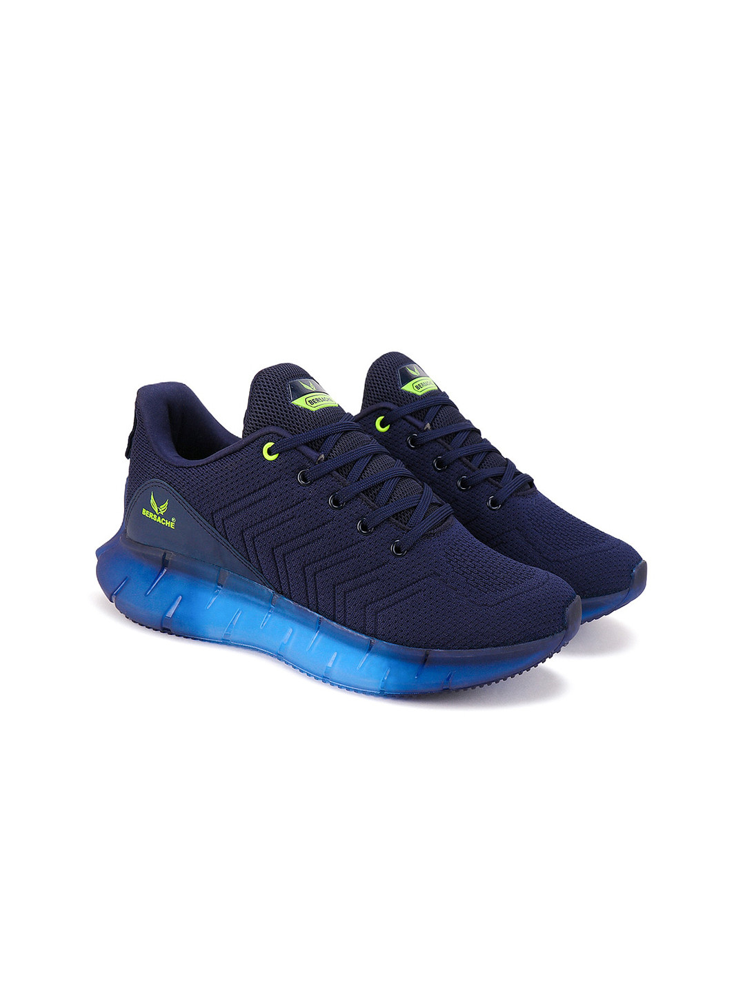 

BERSACHE Men Blue Textured Sneakers