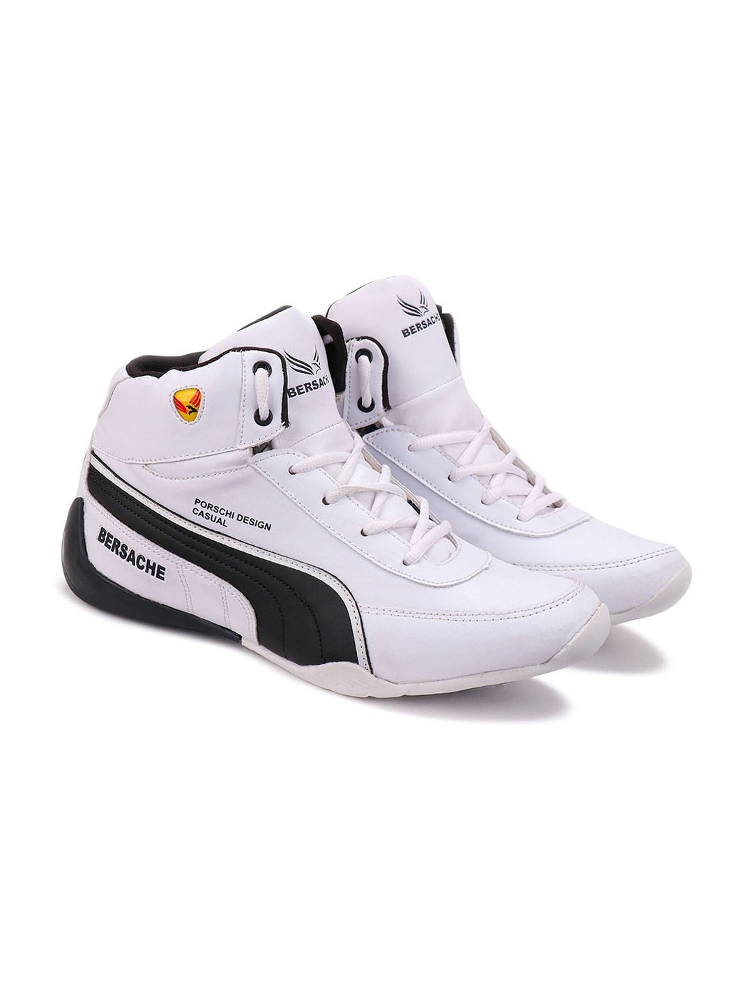 

BERSACHE Men White Colourblocked Sneakers