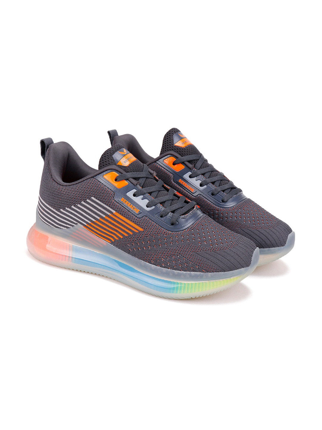 

BERSACHE Men Grey Woven Design Sneakers