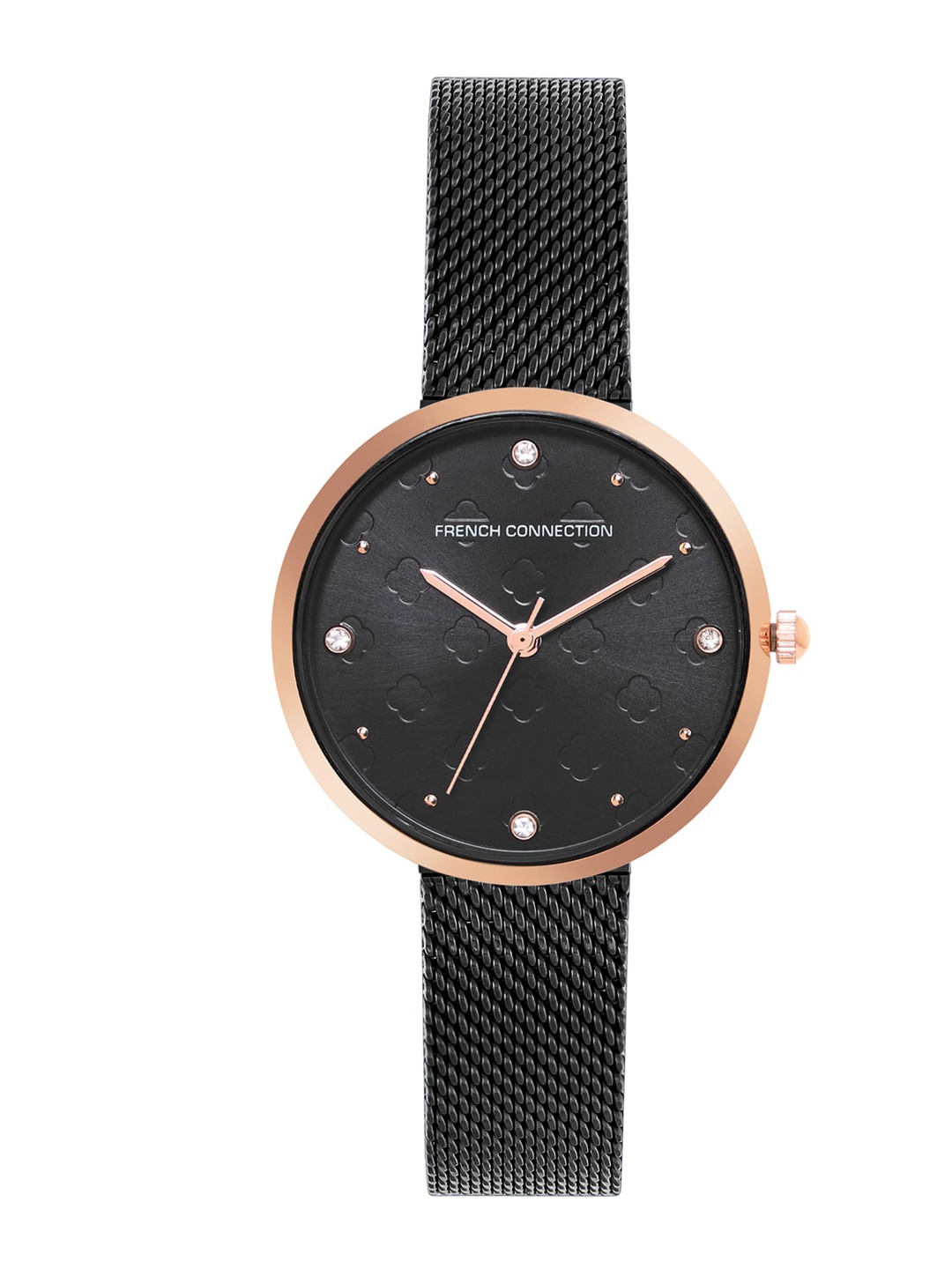 

French Connection Women Black Dial & Black Bracelet Style Straps Analogue Watch FCN00040B