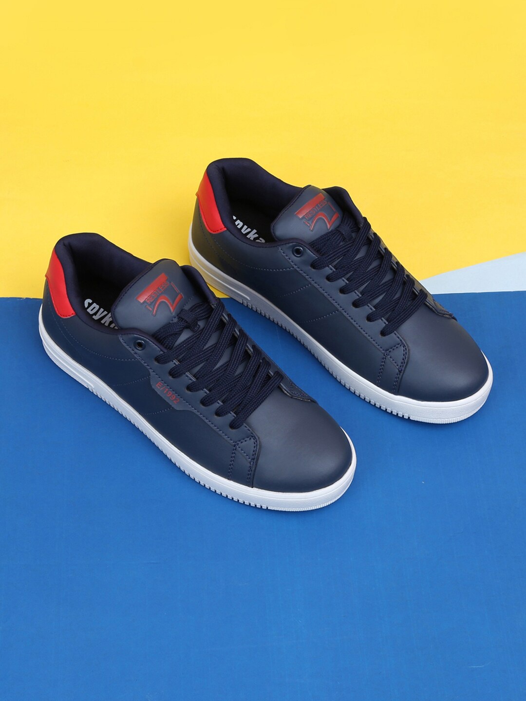 

SPYKAR Men Elgin Navy Lace Ups Sneakers, Navy blue