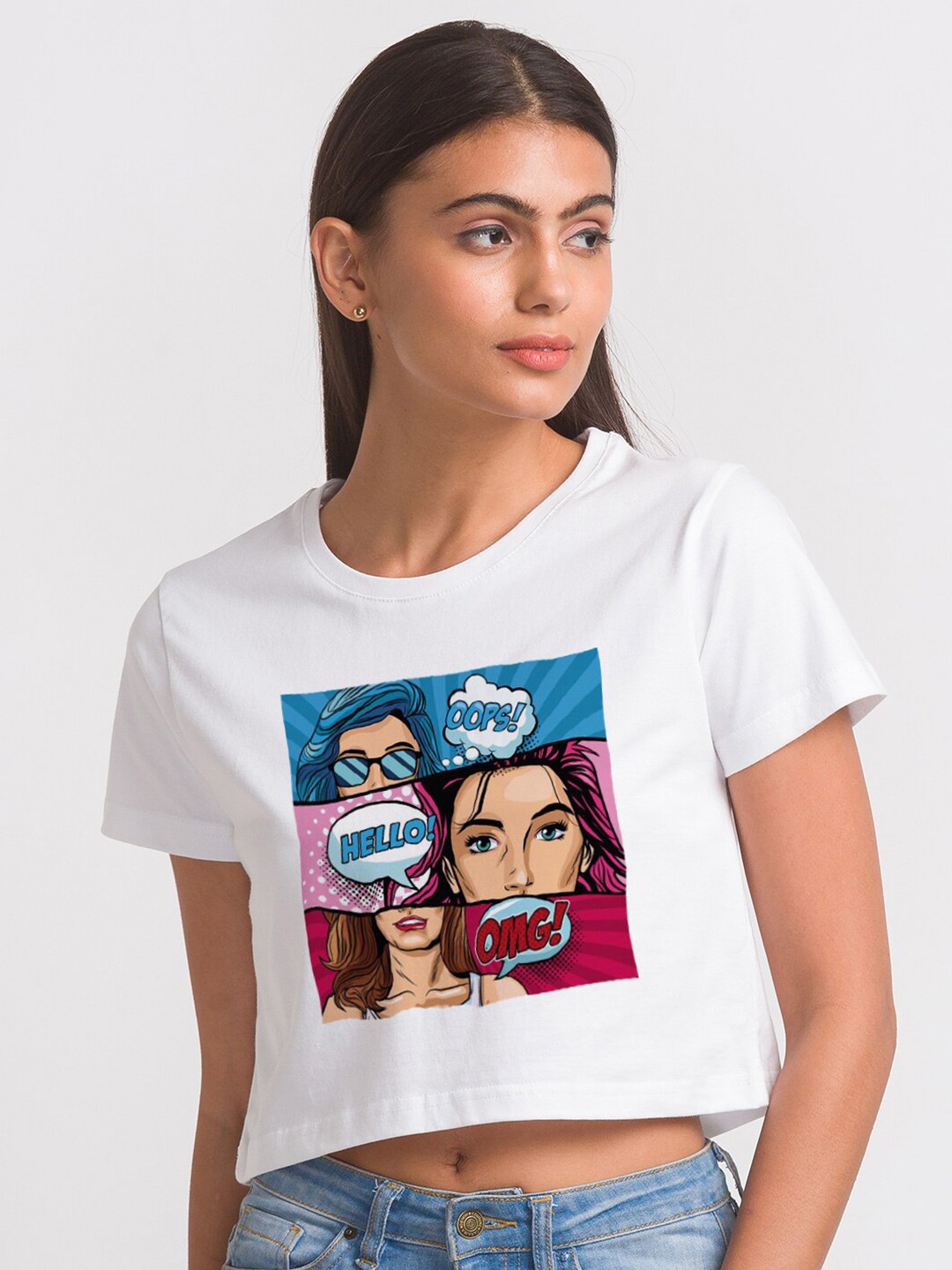 

FashionRack Women White Printed Antimicrobial Cotton T-shirt