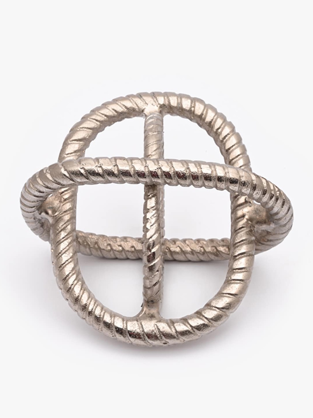 

CASA DECOR Silver -Toned Overlapping Oval Artifact Showpieces