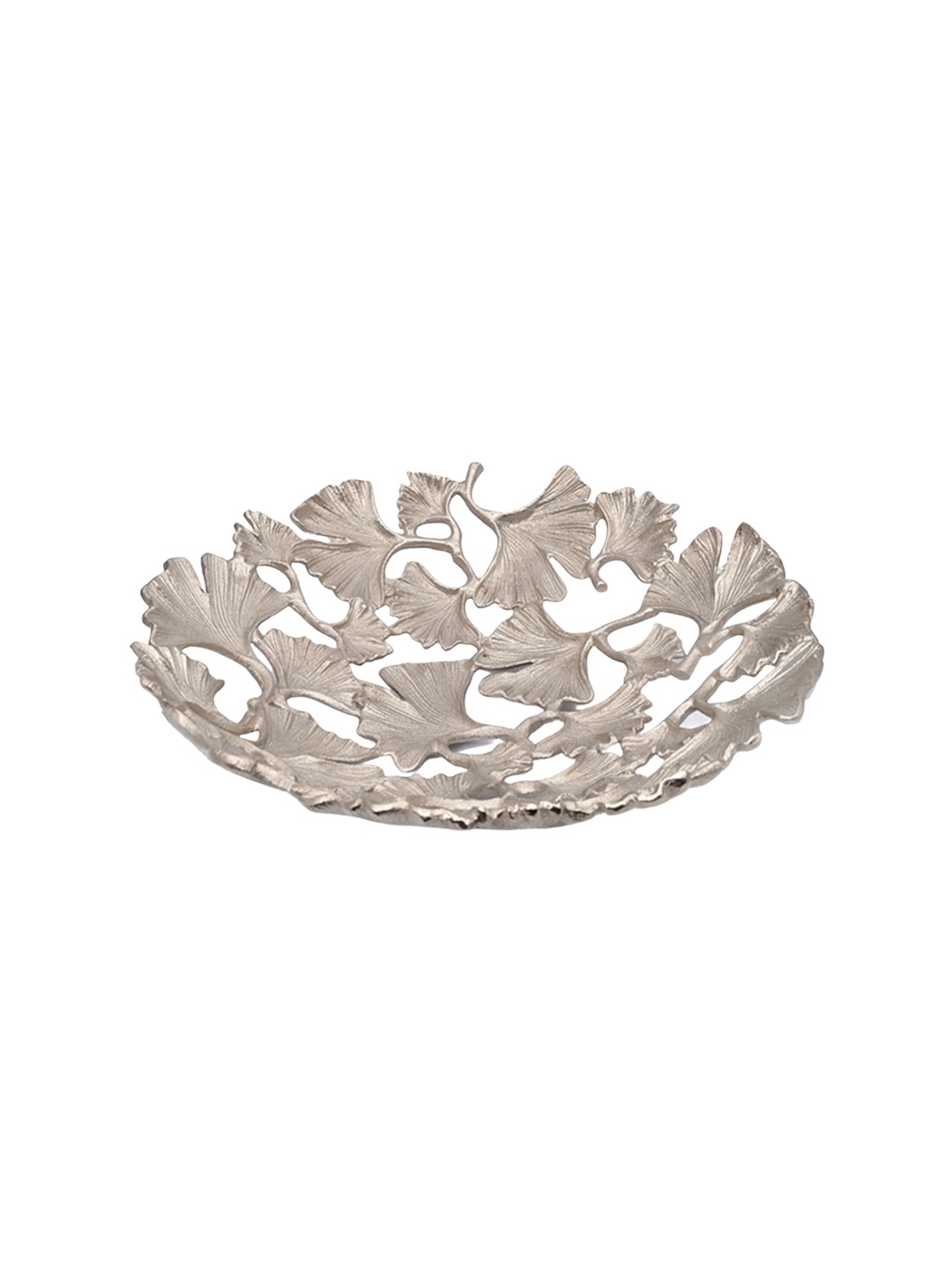 

CASA DECOR Silver-Toned Solid Entangled Leaf Artifact Showpieces