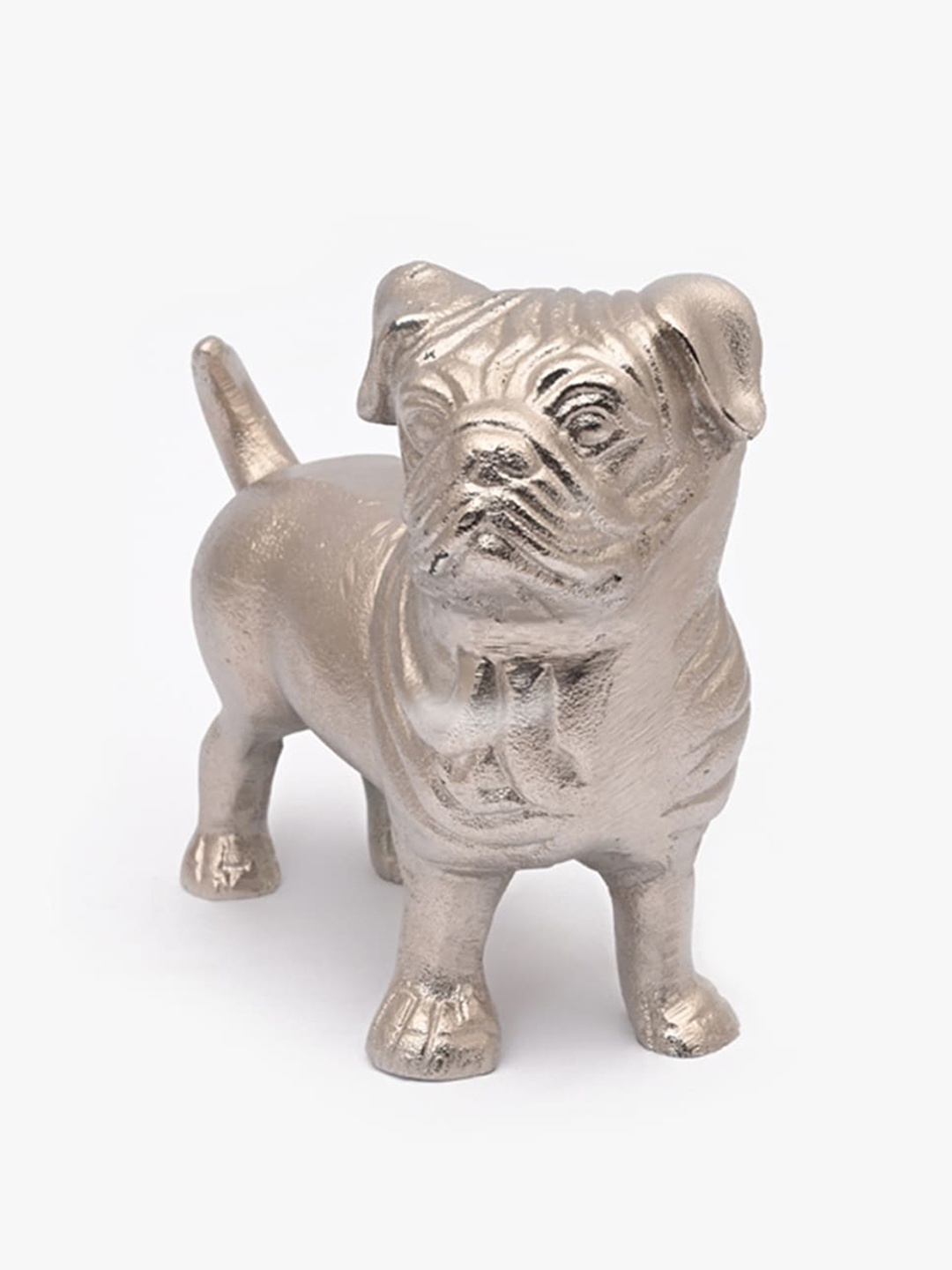 

CASA DECOR Silver-Toned Solid The Rich Pug Figurine Showpieces