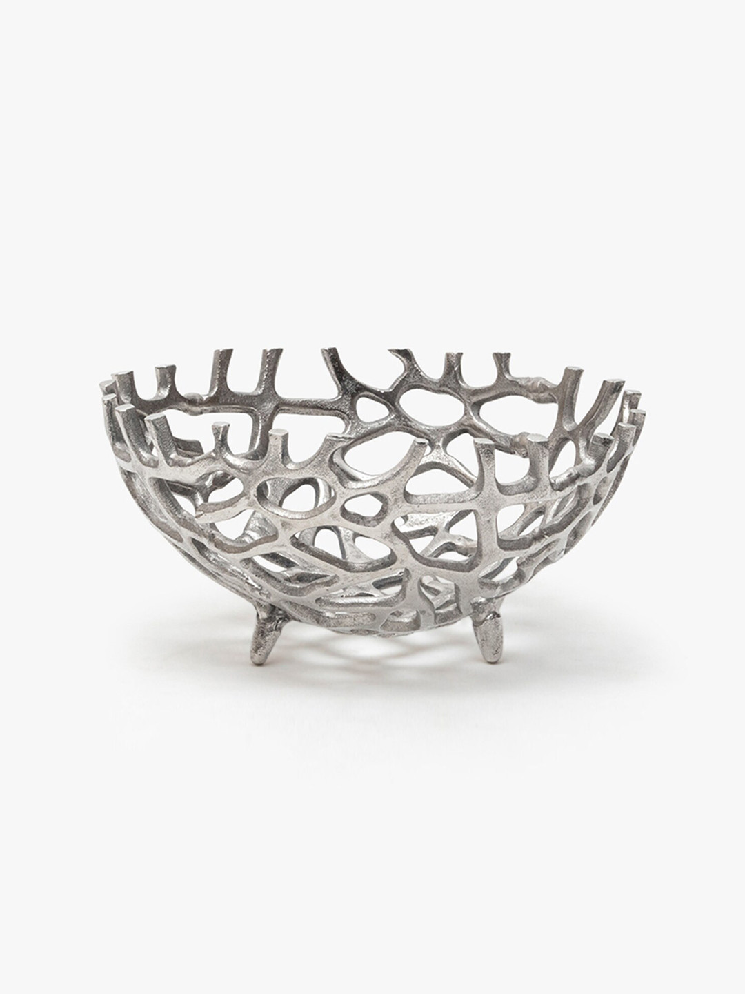 

CASA DECOR Silver-Toned Solid Eternity Abstract Bowl Showpieces