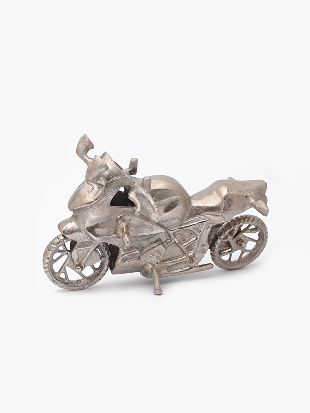 

CASA DECOR Silver-Toned Sports Motorcycle Artifact Showpieces