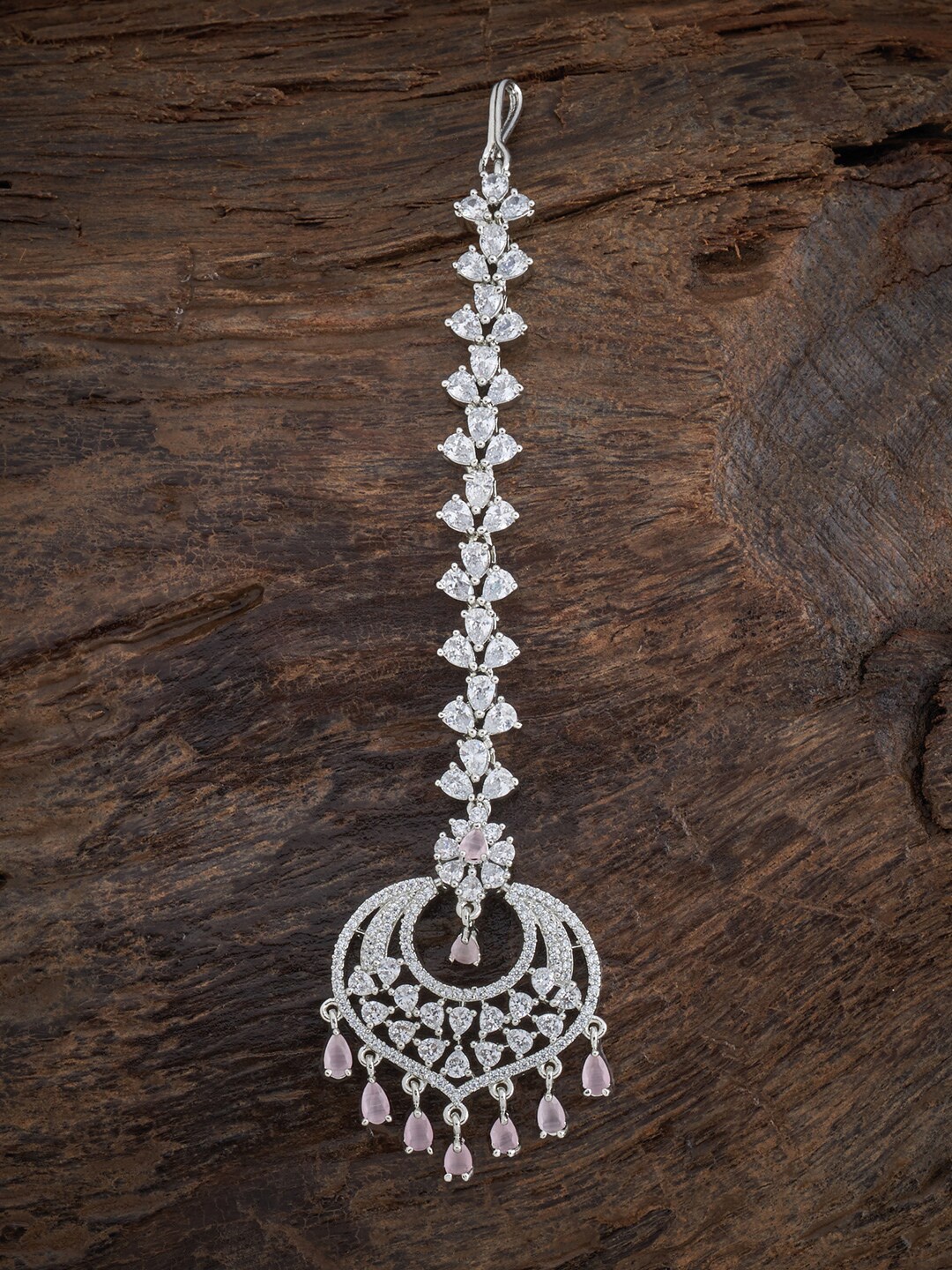 

Kushal's Fashion Jewellery Stone-Studded Maangtika, Silver