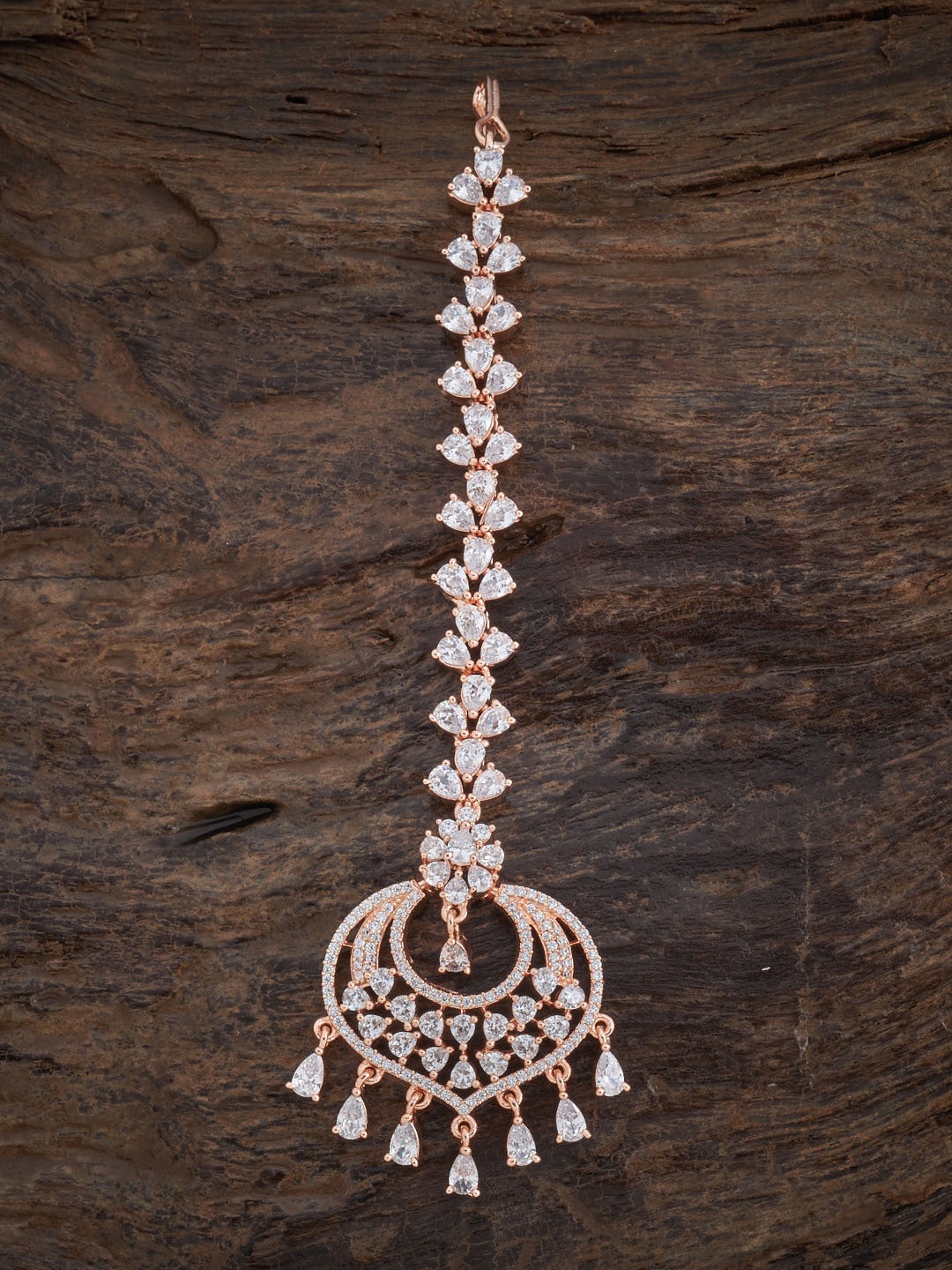 

Kushal's Fashion Jewellery Studded Maangtika, Rose gold