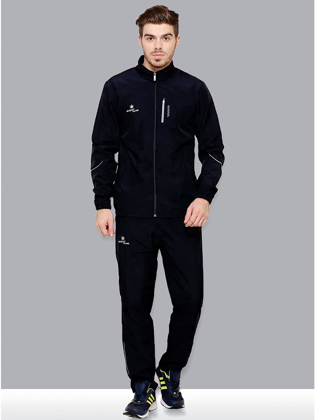

SPORT SUN Men Black Solid Tracksuits