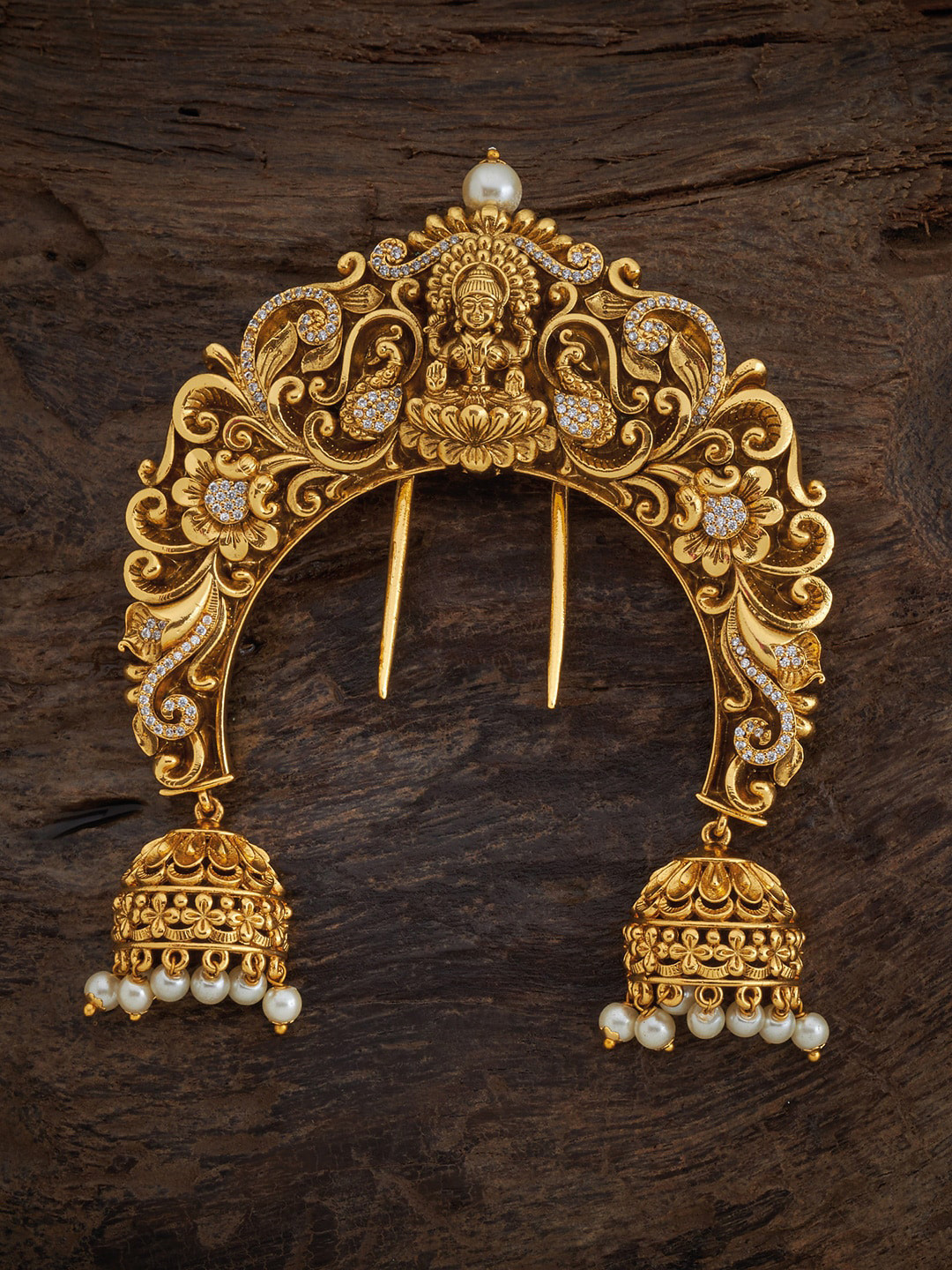 

Kushal's Fashion Jewellery Women Gold-Toned & White Embellished U Pins