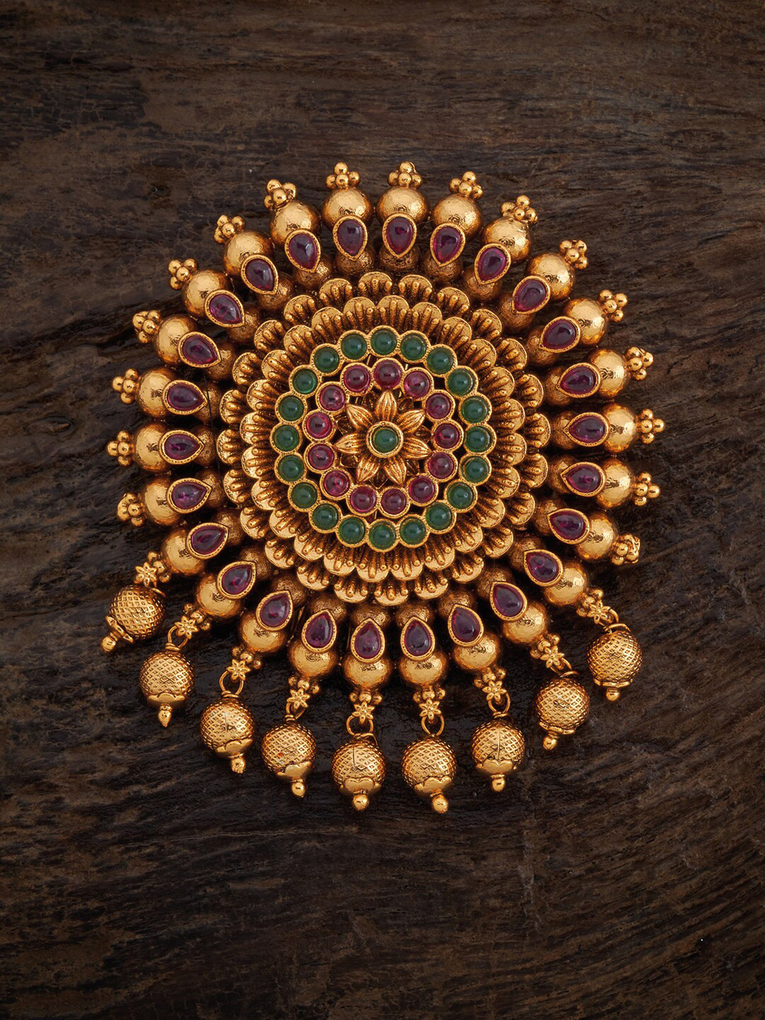 

Kushal's Fashion Jewellery Women Gold-Toned & Red Embellished U Pins