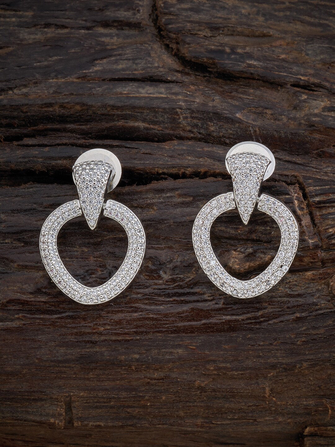 

Kushal's Fashion Jewellery White Crescent Shaped Studs Earrings