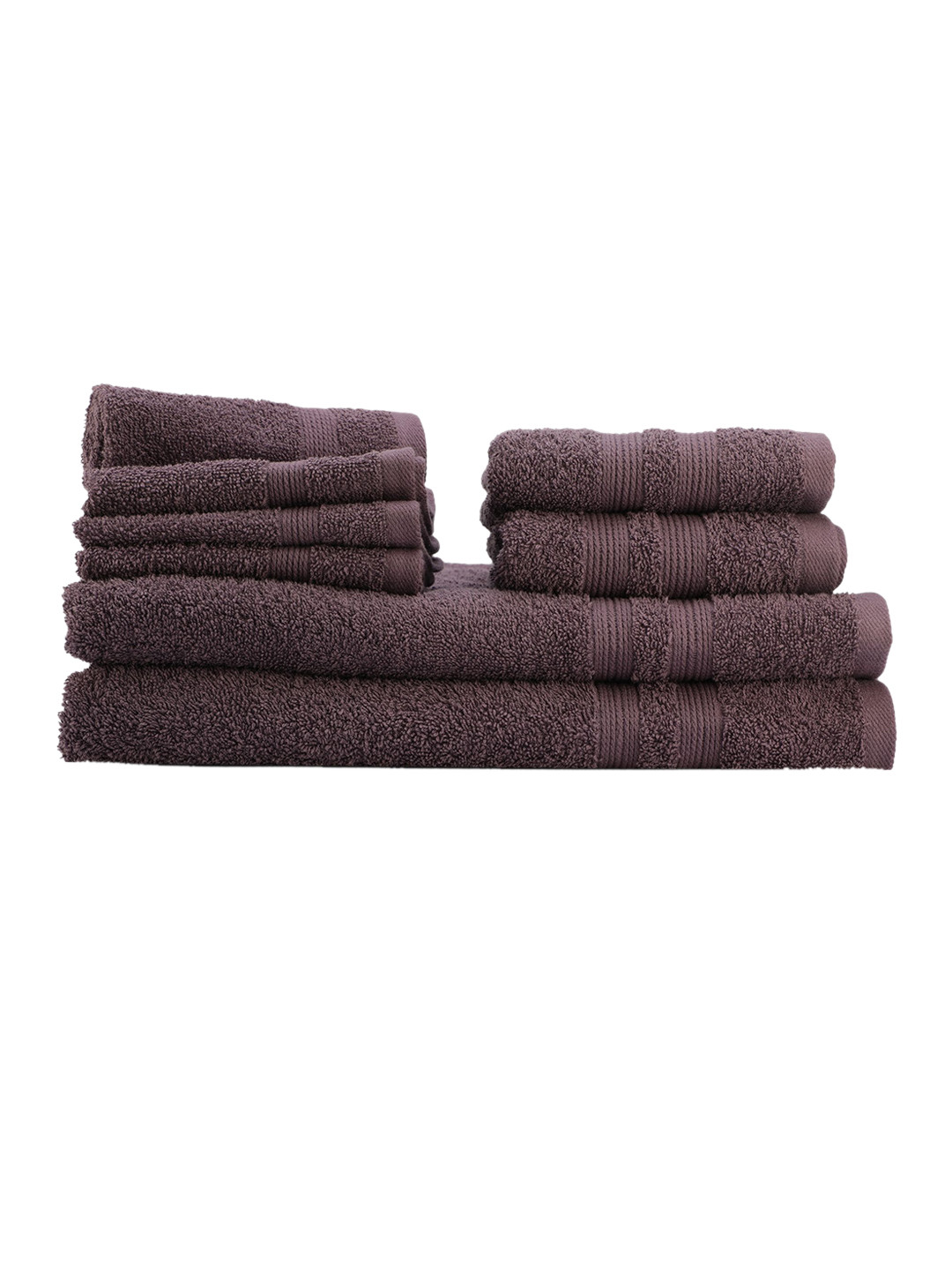 

LUSH & BEYOND Set Of 8 Purple Cotton 500 GSM Quick Dry Towel Set