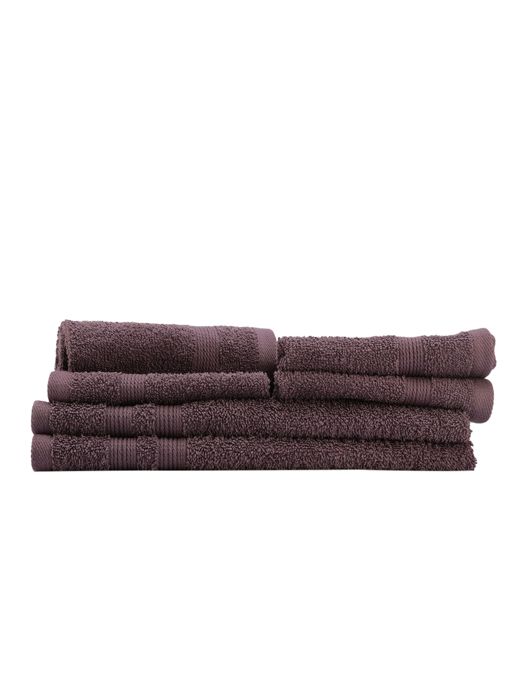 

LUSH & BEYOND Set Of 6 Pure Cotton 500 GSM Towel Set, Purple