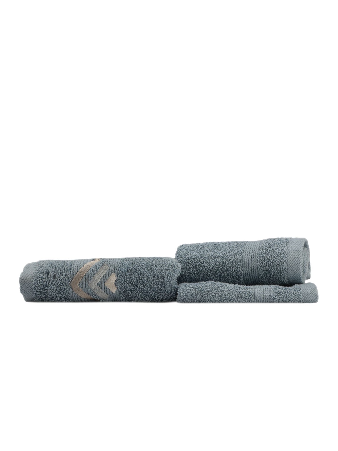

LUSH & BEYOND Set Of 3 Self-Design Pure Cotton 500 GSM Towel Set, Blue