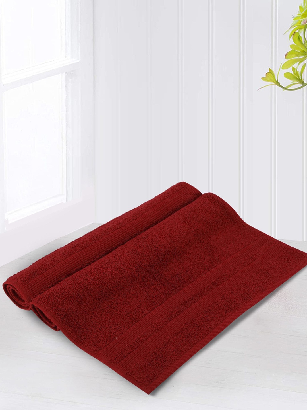 

LUSH & BEYOND Set Of 2 Red 500 GSM Pure Cotton Hand Towel