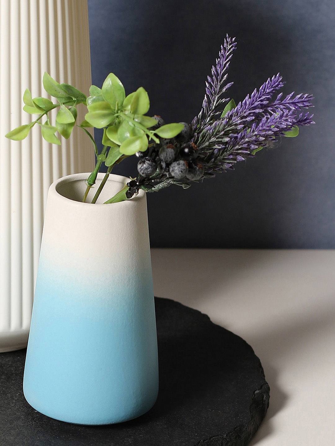 

Bonhomie White & Blue Ombre Ceramic Flower Vase