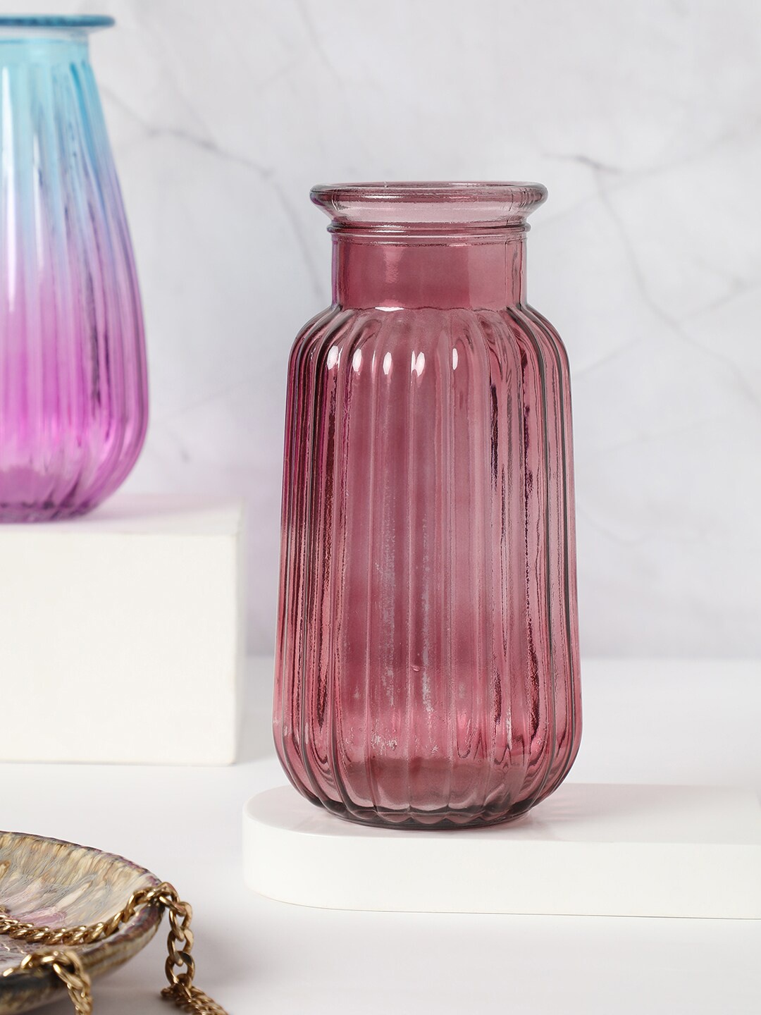 

Bonhomie Purple Colored Textured Glass Vase