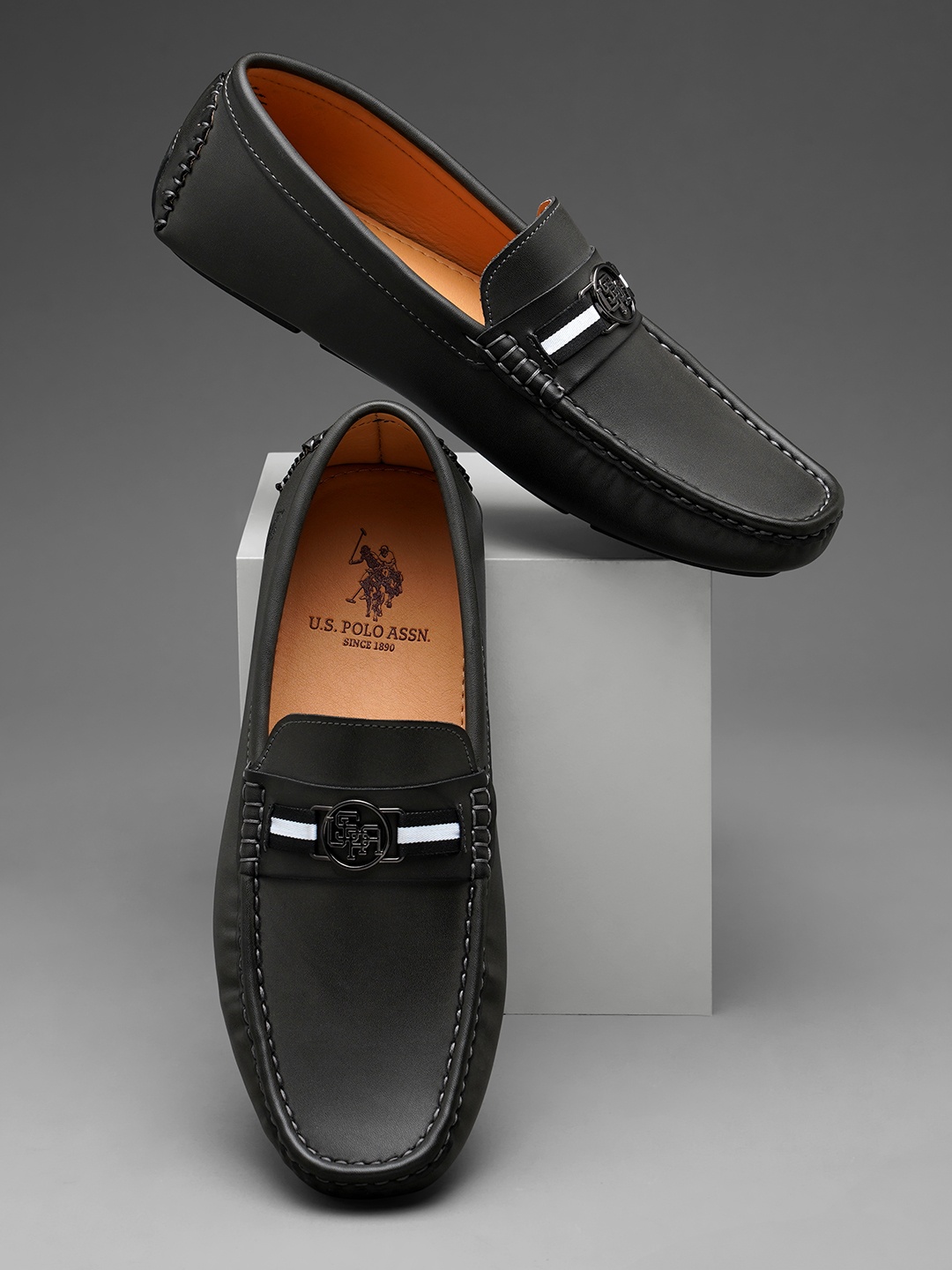 

U S Polo Assn Men Grey PU Loafers