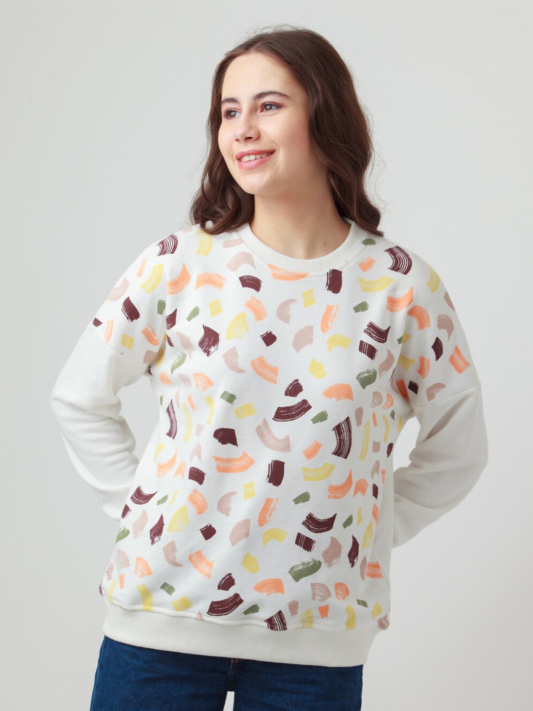 

Zink London Women White Printed Sweatshirt