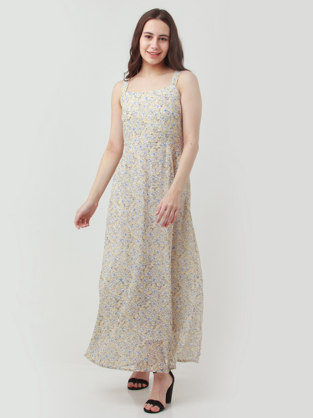

Zink London Yellow Floral Ethnic Maxi Dress