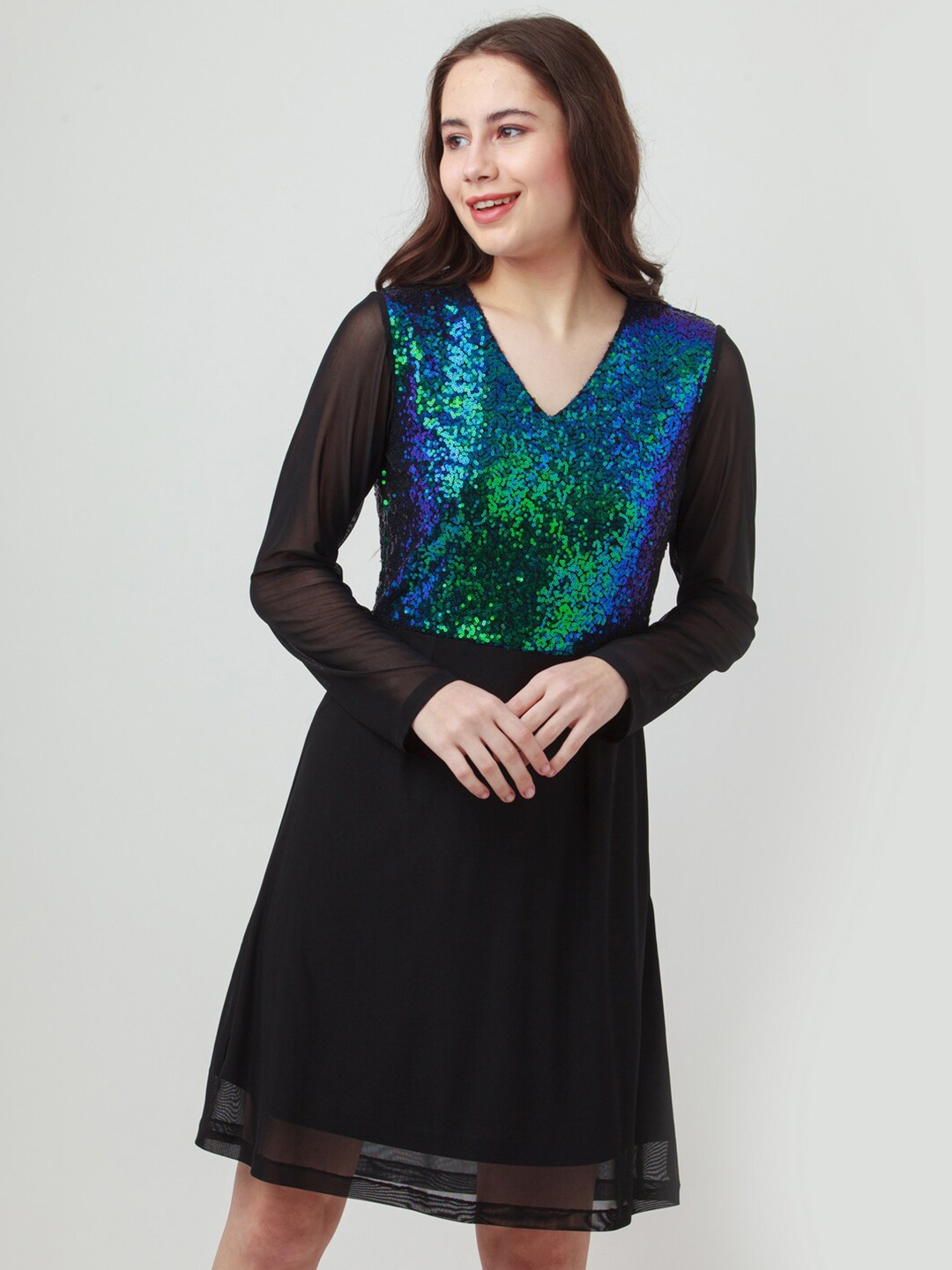 

Zink London Black Embellished Ethnic Dress