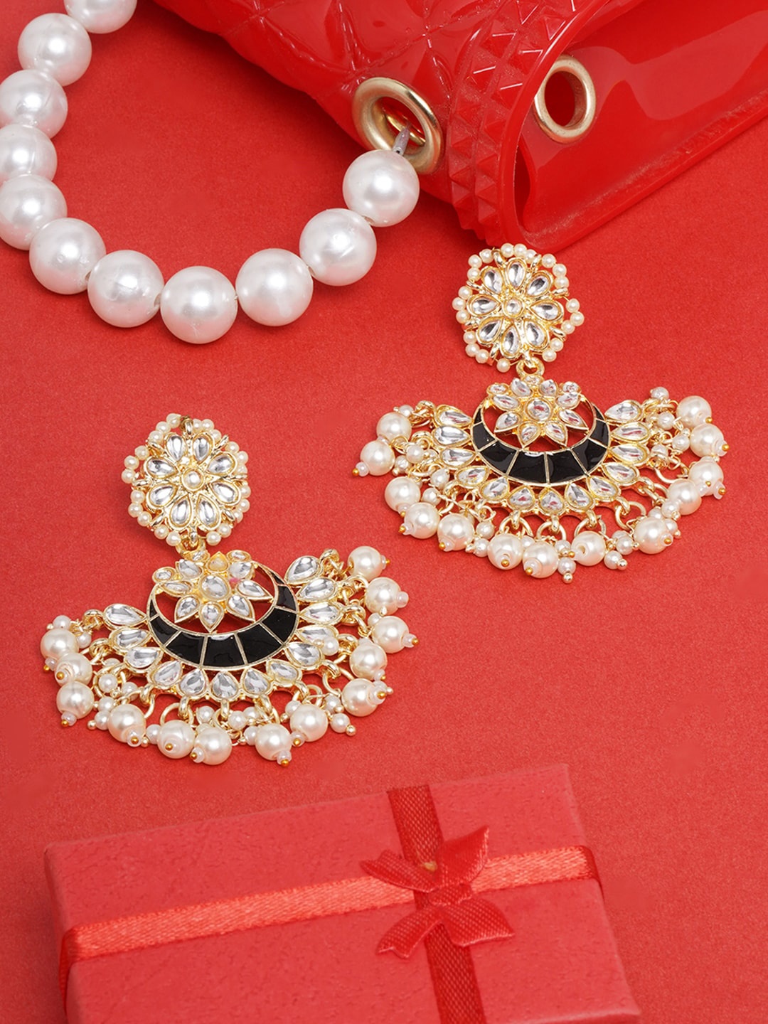

DIVA WALK Contemporary Chandbalis Earrings, Gold