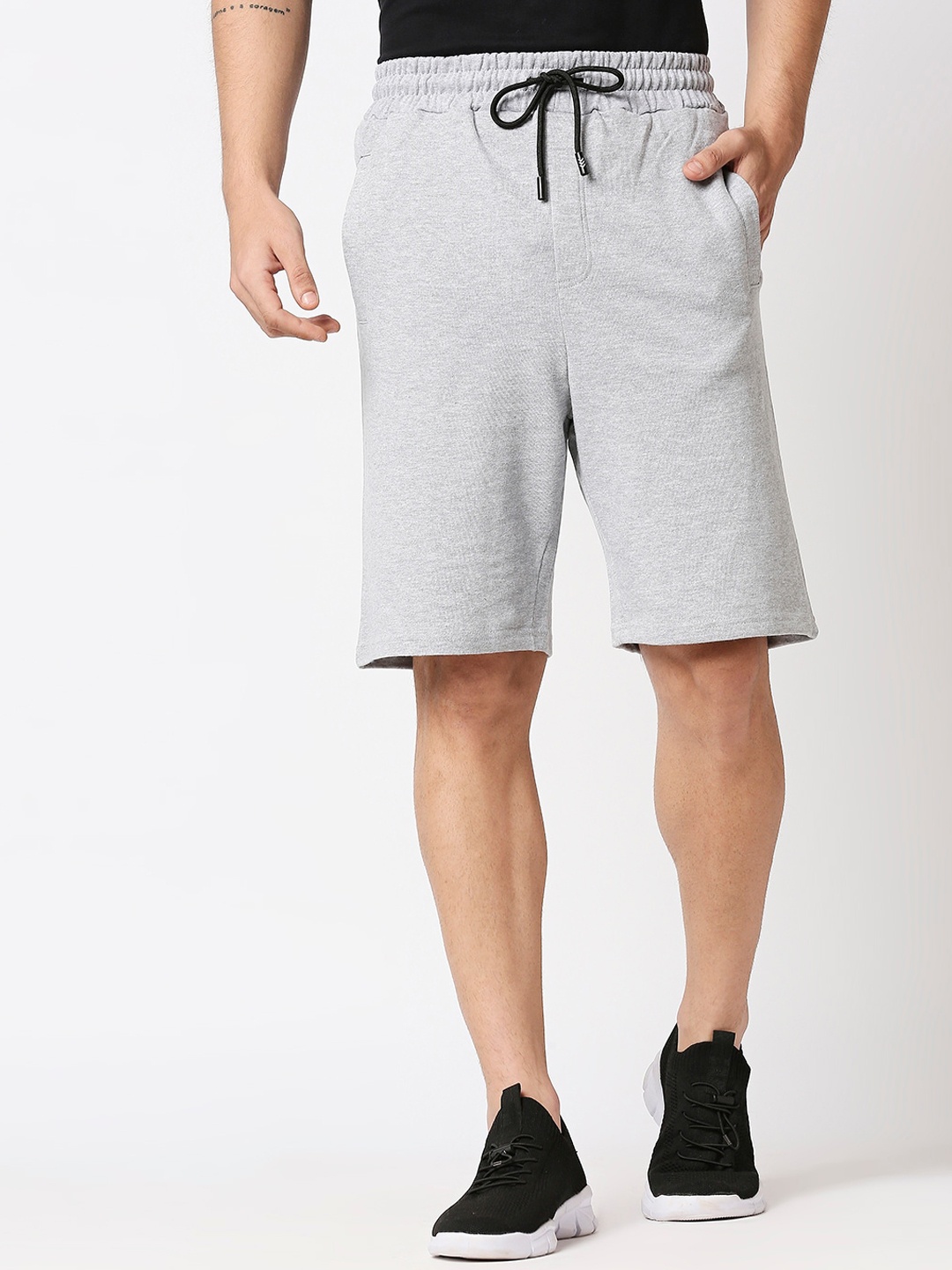 

Manaca Men Grey Regular Fit Cotton Outdoor Sports Shorts