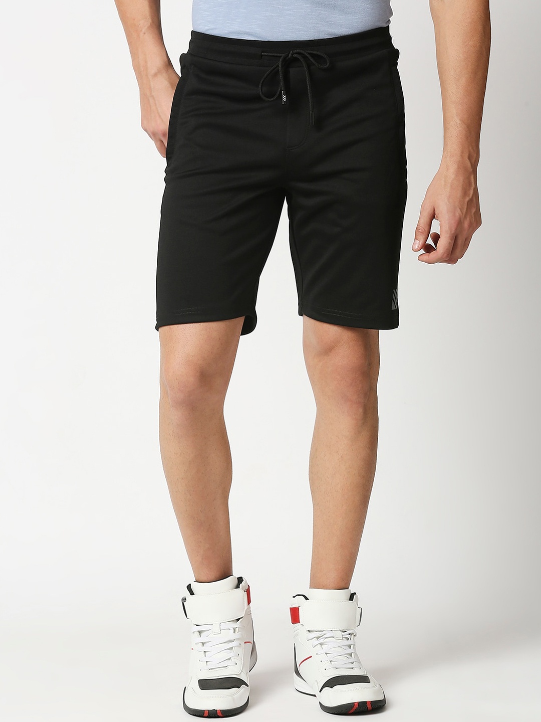 

Manaca Men Black Regular Fit Outdoor Sports Shorts