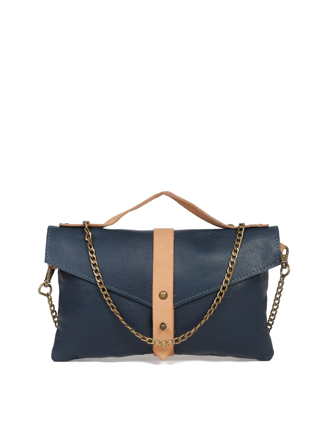 

Suvaska Navy Blue Leather Bucket Sling Bag