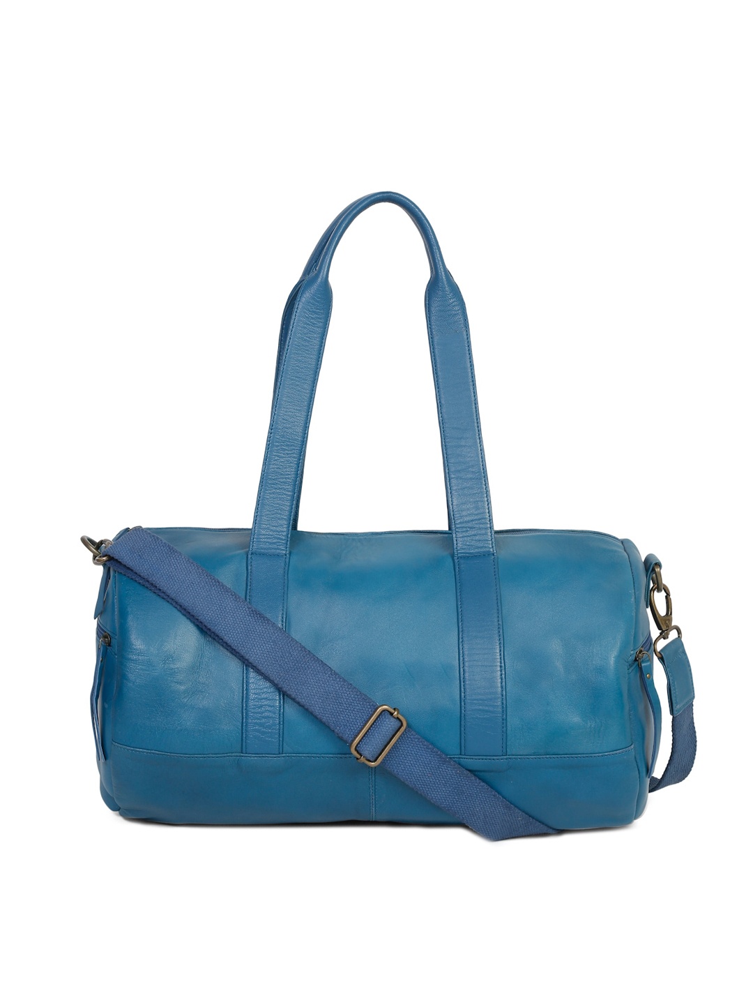 

Suvaska Blue Leather Duffle Bag