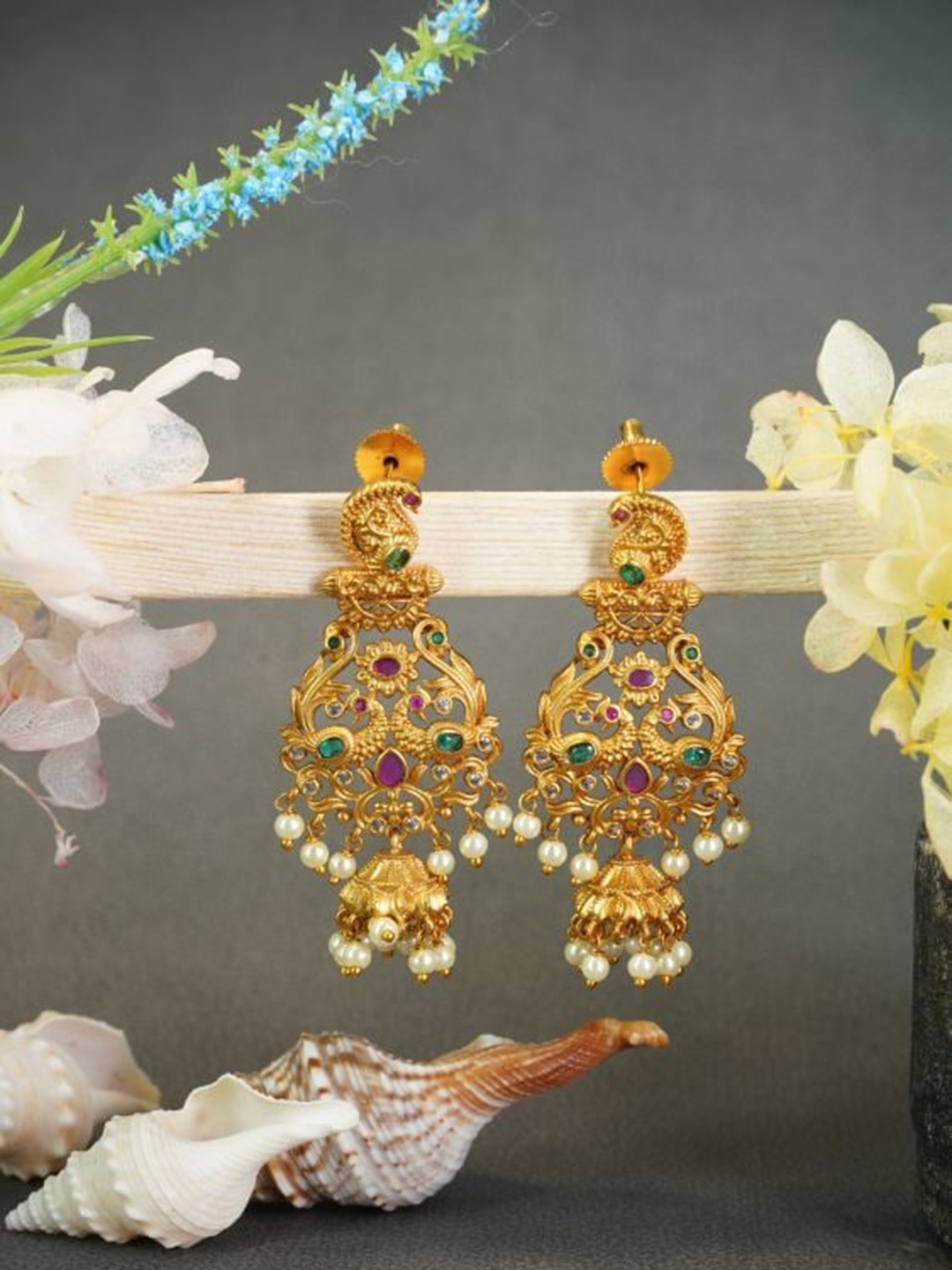 

GRIIHAM Gold-Plated AD Studded Classic Drop Earrings