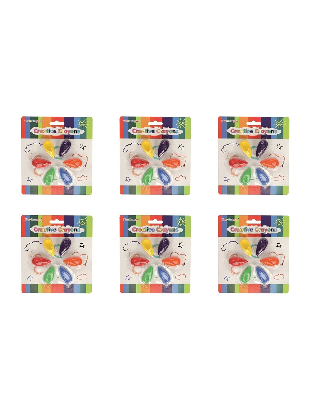 

PASSION PETALS Set Of 6 Kids Non Toxable Wax Crayons, Multi