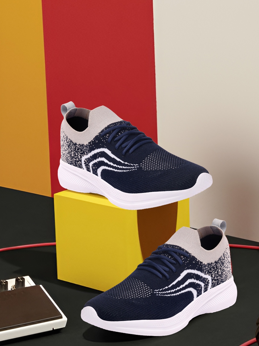

M7 by Metronaut Men Grey Woven Design Slip-On Sneakers