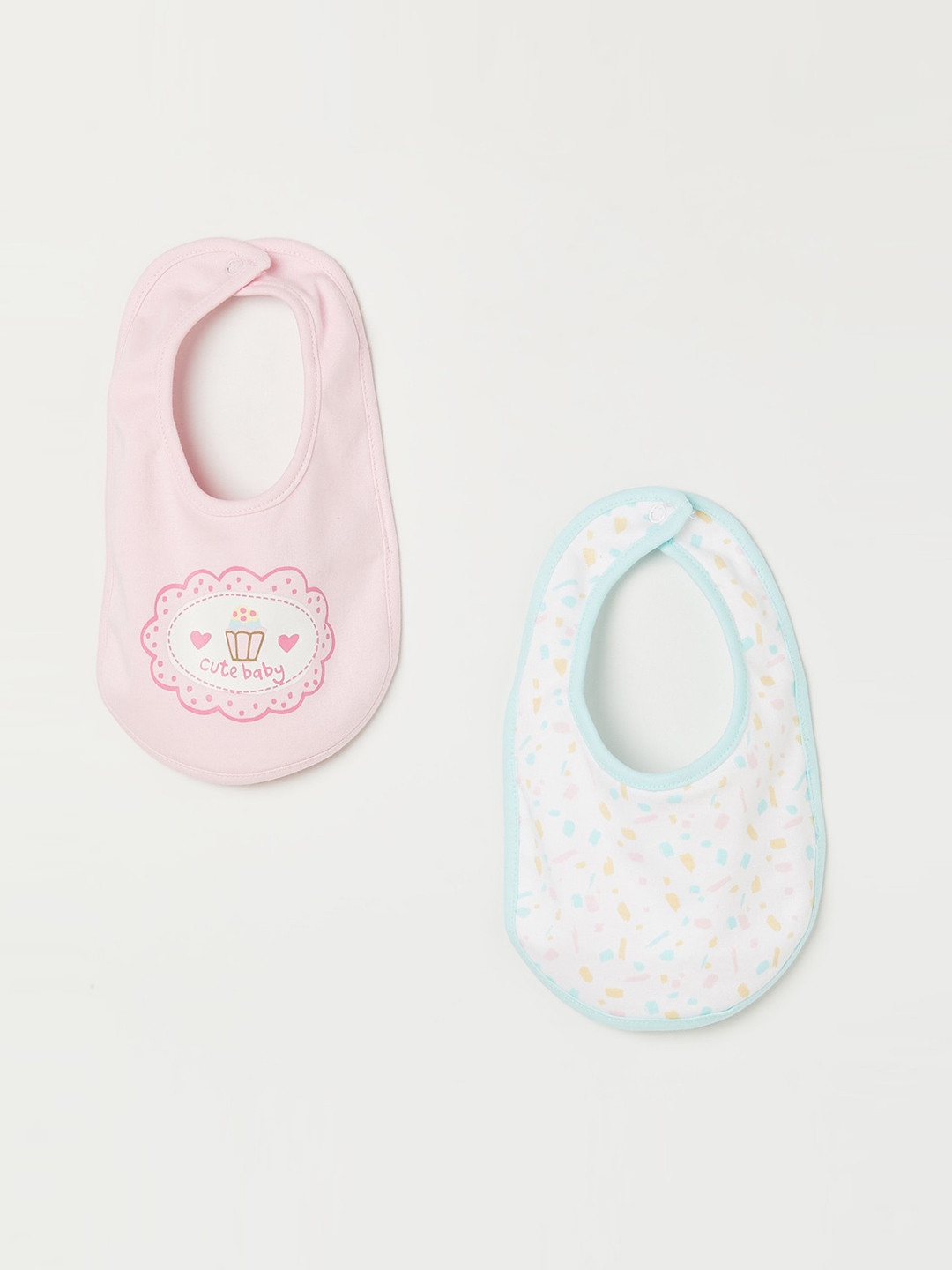 

Juniors by Lifestyle Girls Pack of 2 Printed Pure Cotton Bibs, Pink